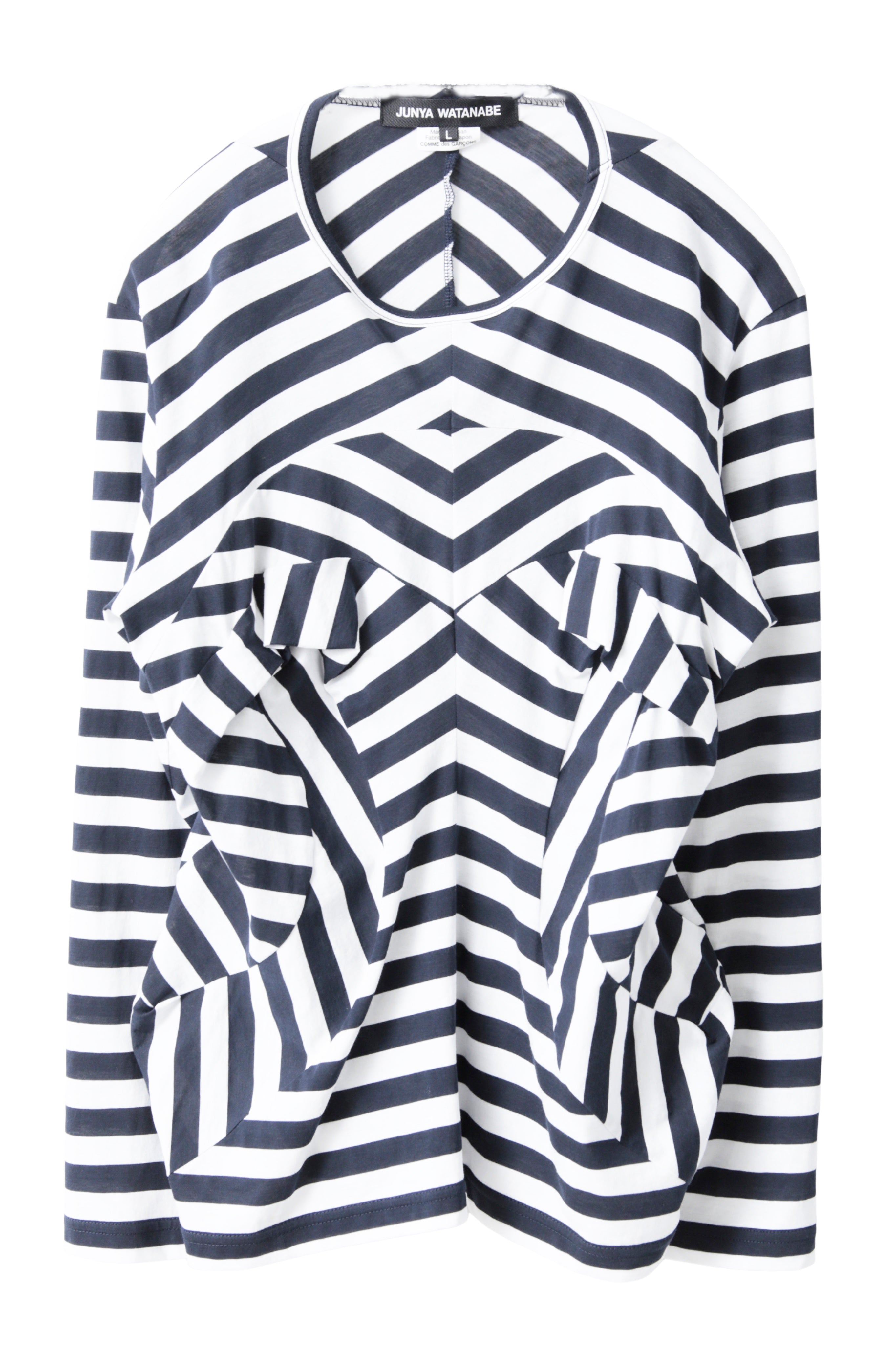 JUNYA WATANABE SYMMETRIC BORDER LONG SLEEVE T-SHIRT – THE ELEPHANT