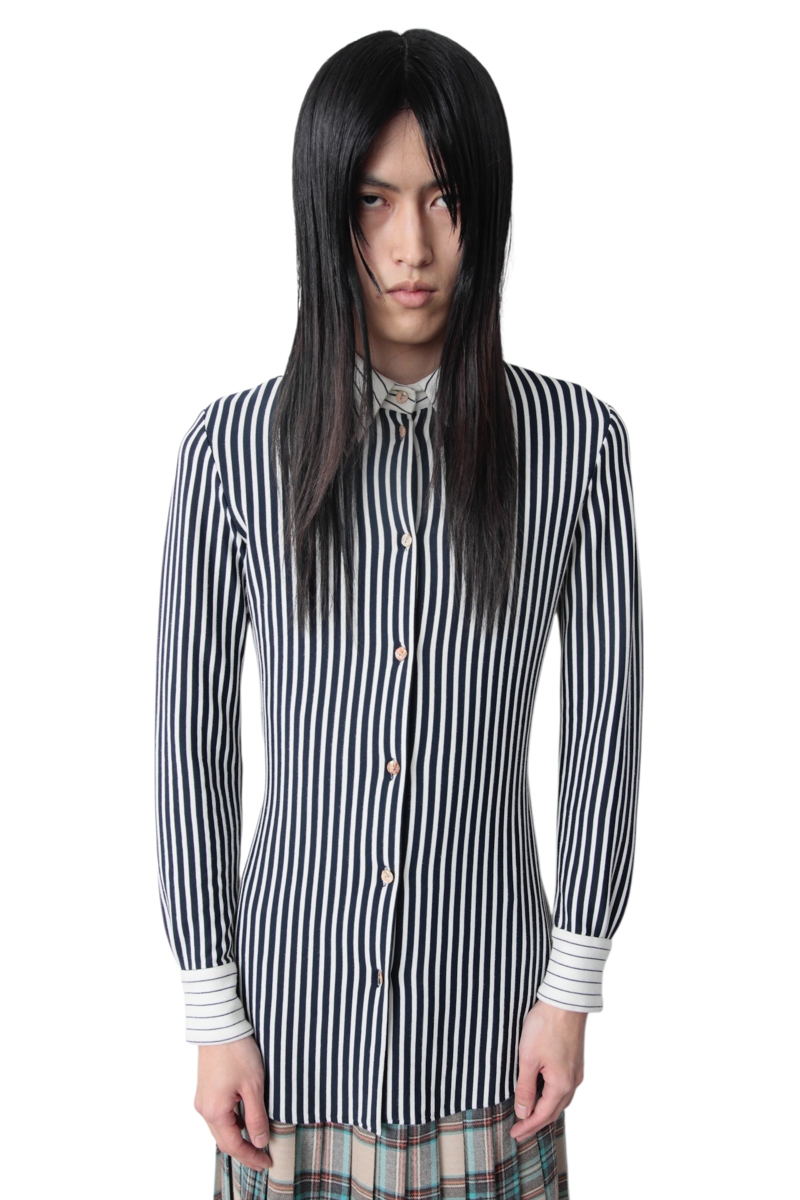 JEAN PAUL GAULTIER CLASSIQUE STRIPE POWER-NET SHIRT – THE ELEPHANT