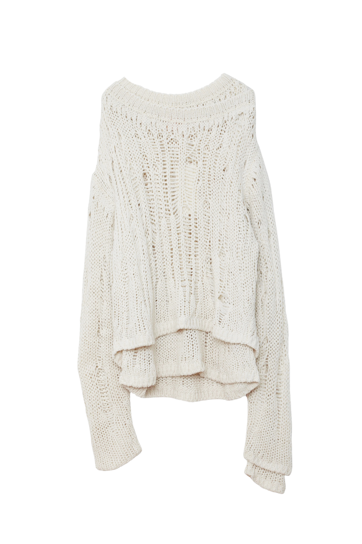 AIREI NETTED DOUBLE LAYER SWEATER KNIT