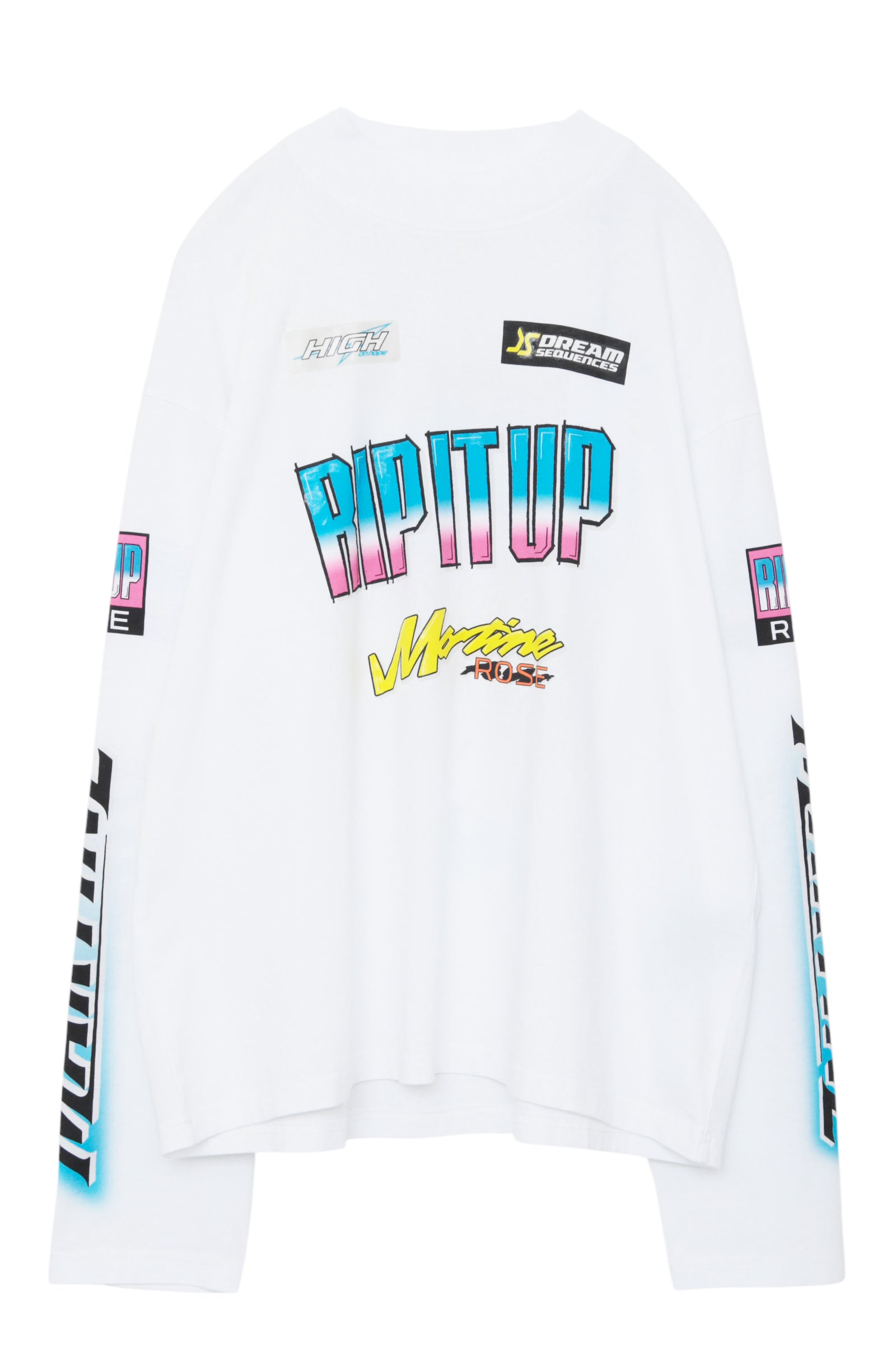 MARTINE ROSE FUNNEL NECK L/S T-SHIRT