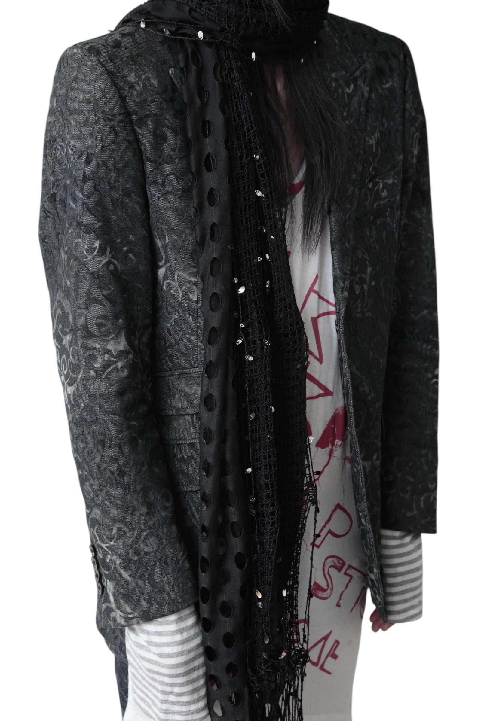 DOT SWITCHING LACED SCARF