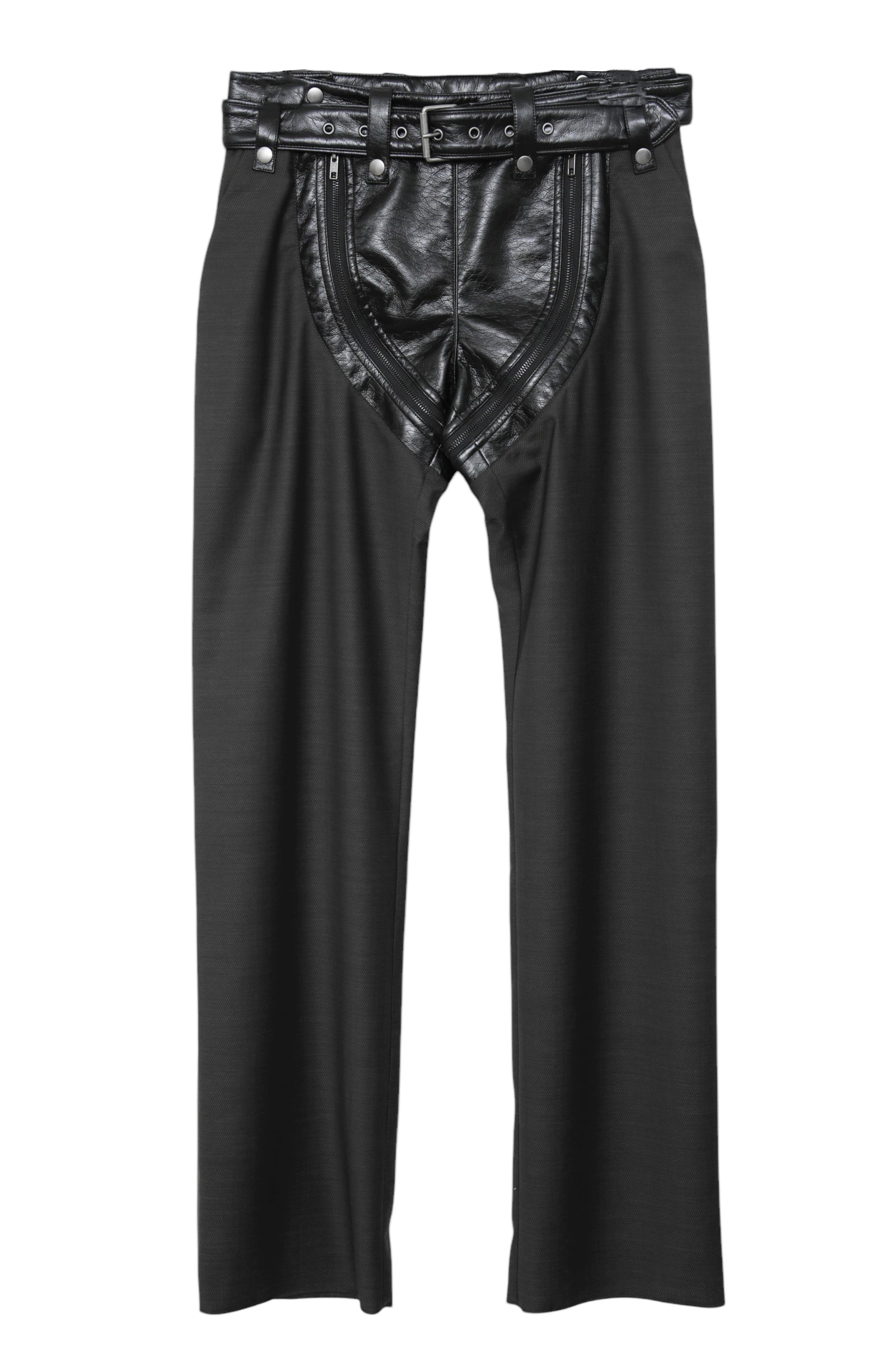 MARTINE ROSE ZIP CHAP TAILORED TROUSER