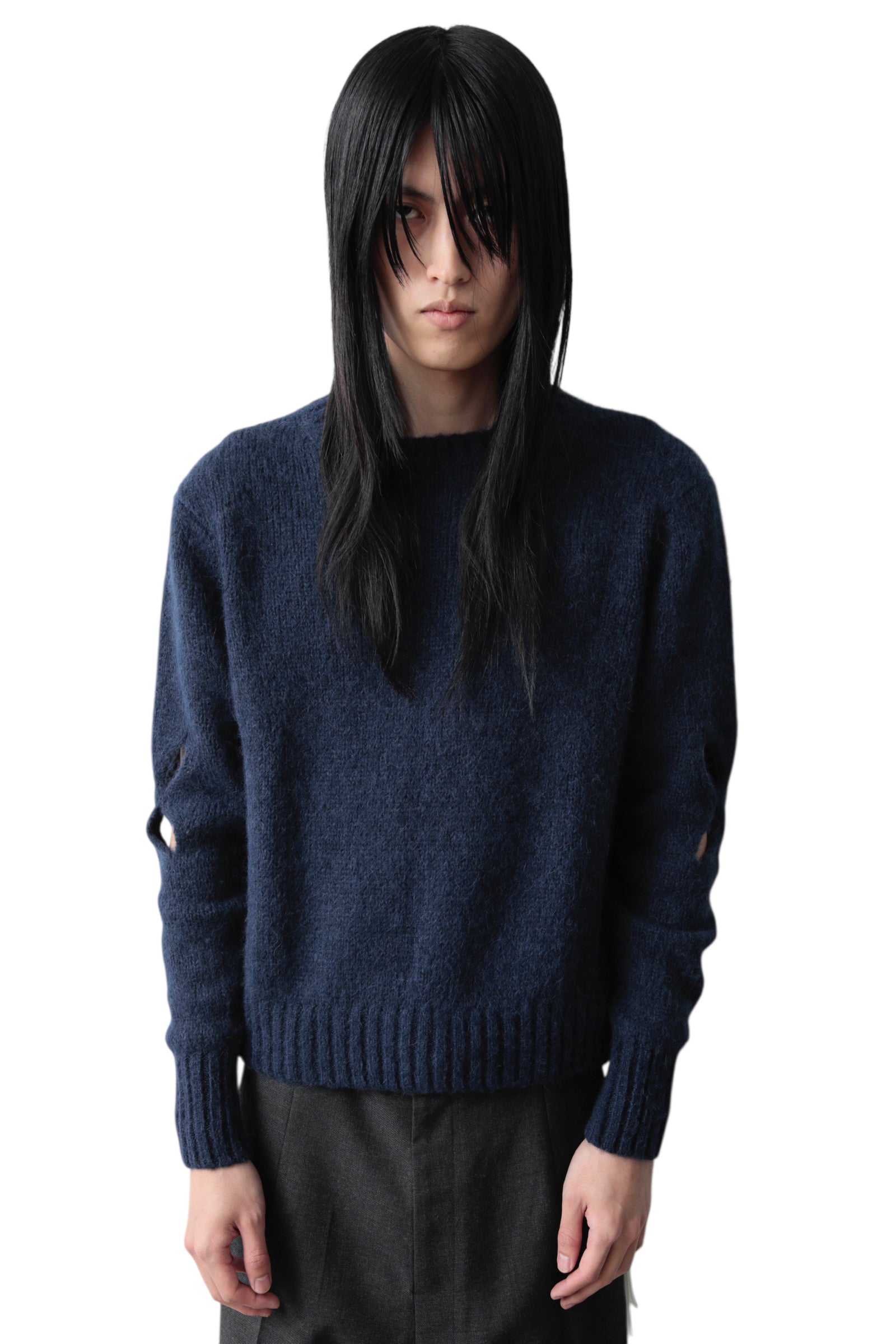 STEFAN COOKE SLASHED SHAGGY JUMPER