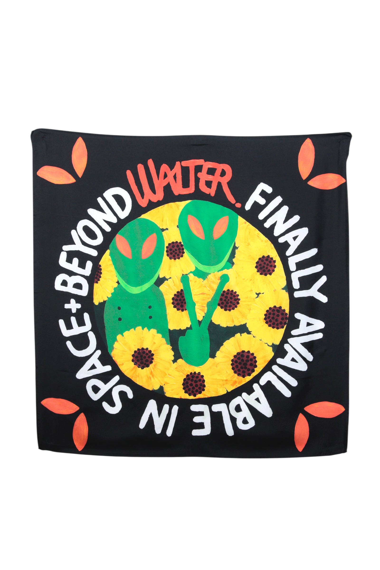 WALTER VAN BEIRENDONCK ALIEN SILK SCARF