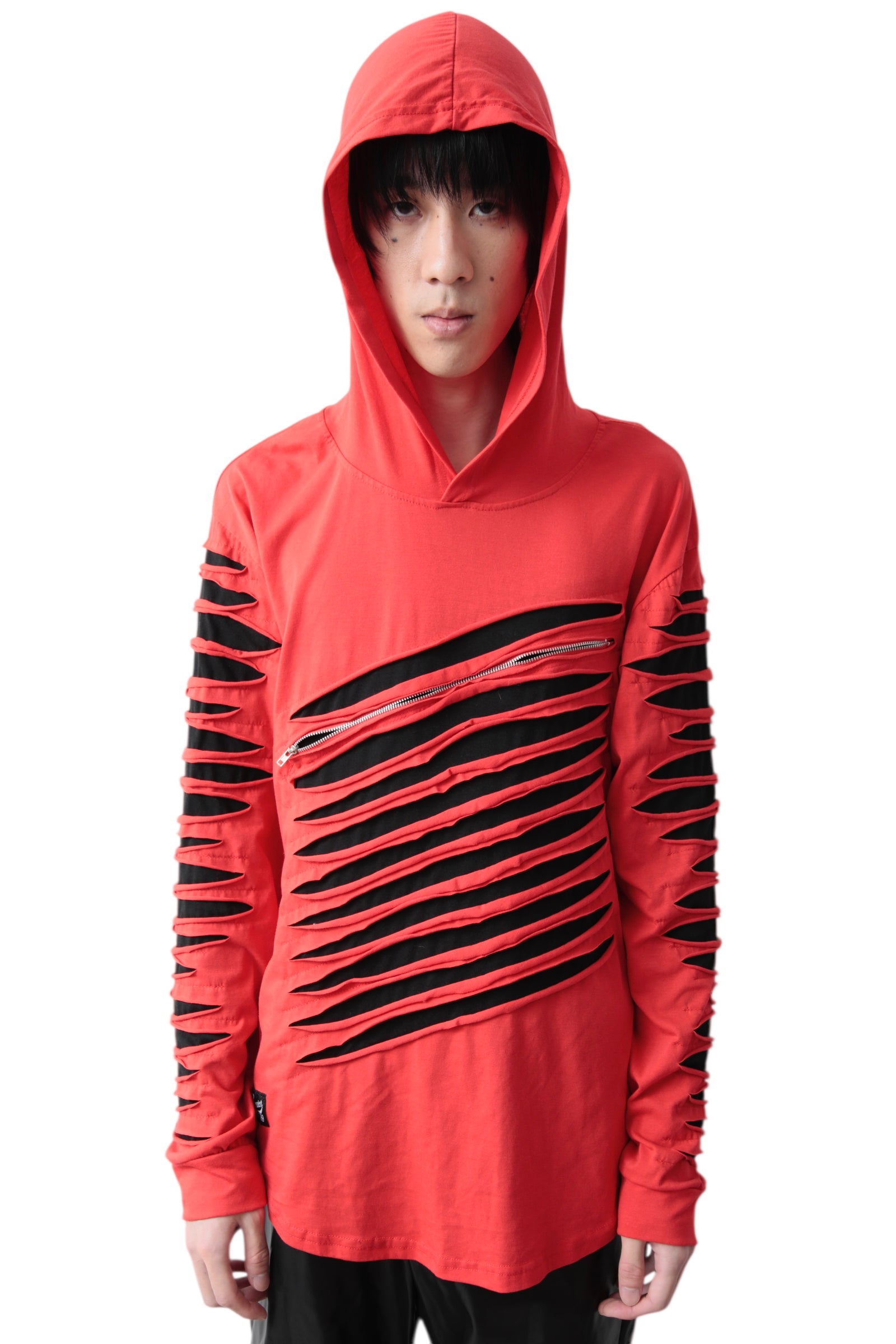 DOUBLE FACE DAMAGED HOODIE
