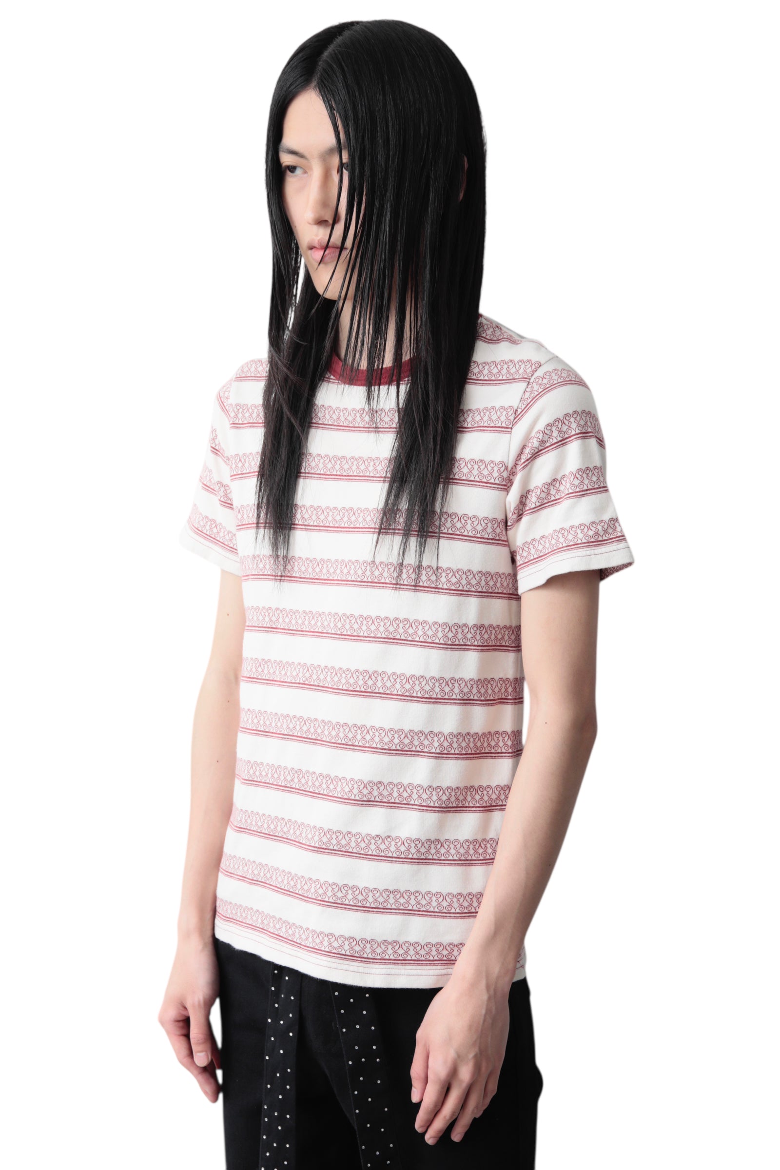 Lower NUMBER (N)INE ETHNIC HEART BORDER T-SHIRT