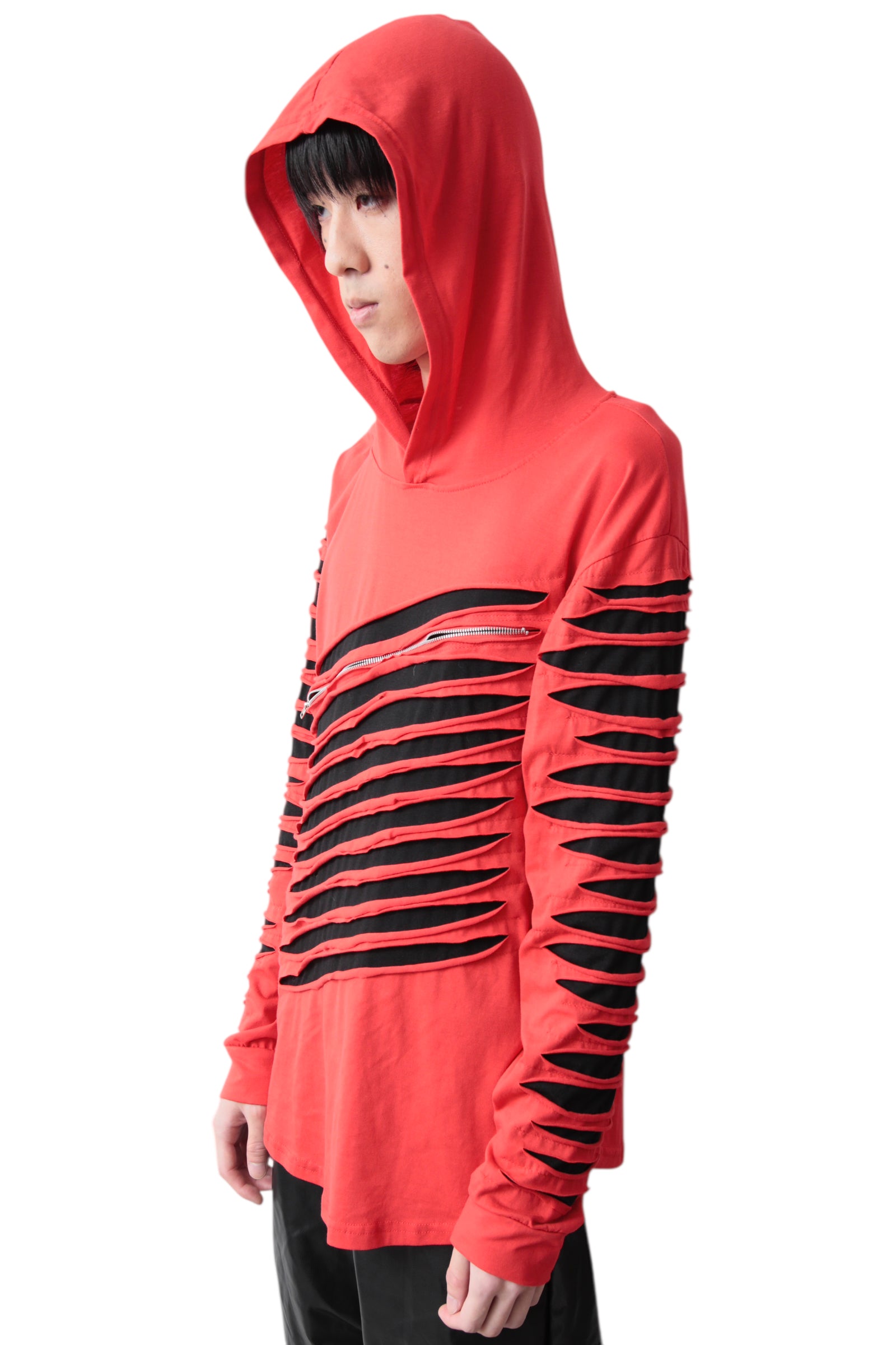 DOUBLE FACE DAMAGED HOODIE