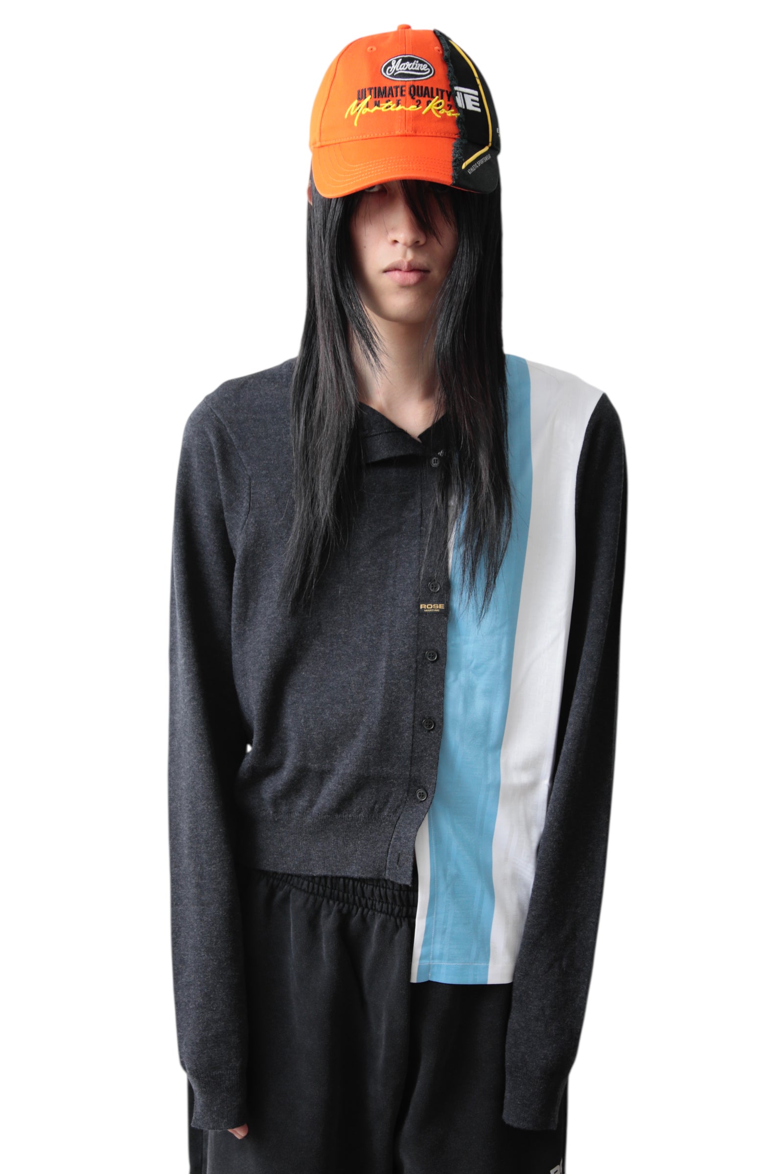 MARTINE ROSE HYBRID FOOTBALL CARDIGAN