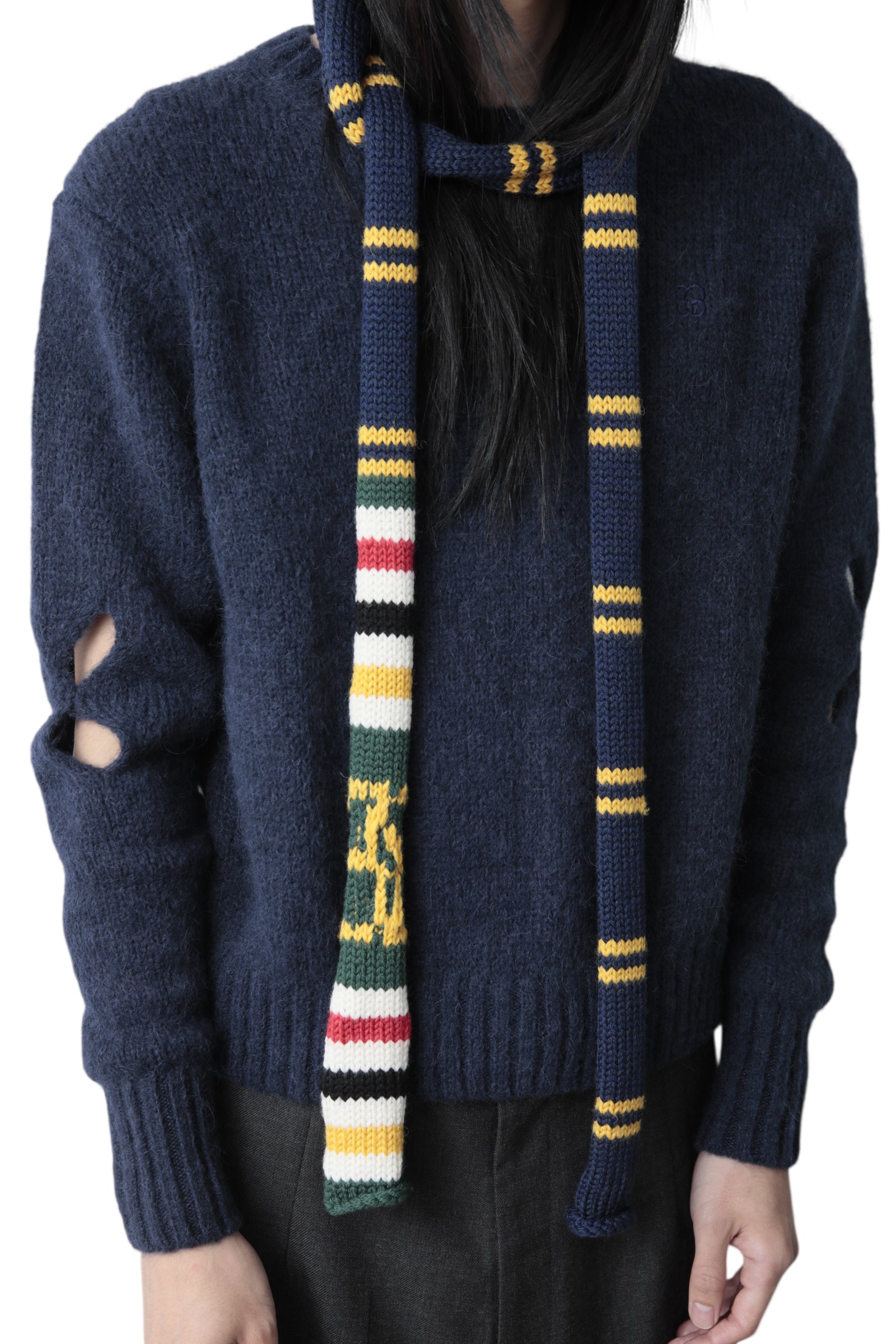 STEFAN COOKE STRIPED KNIT SCARF