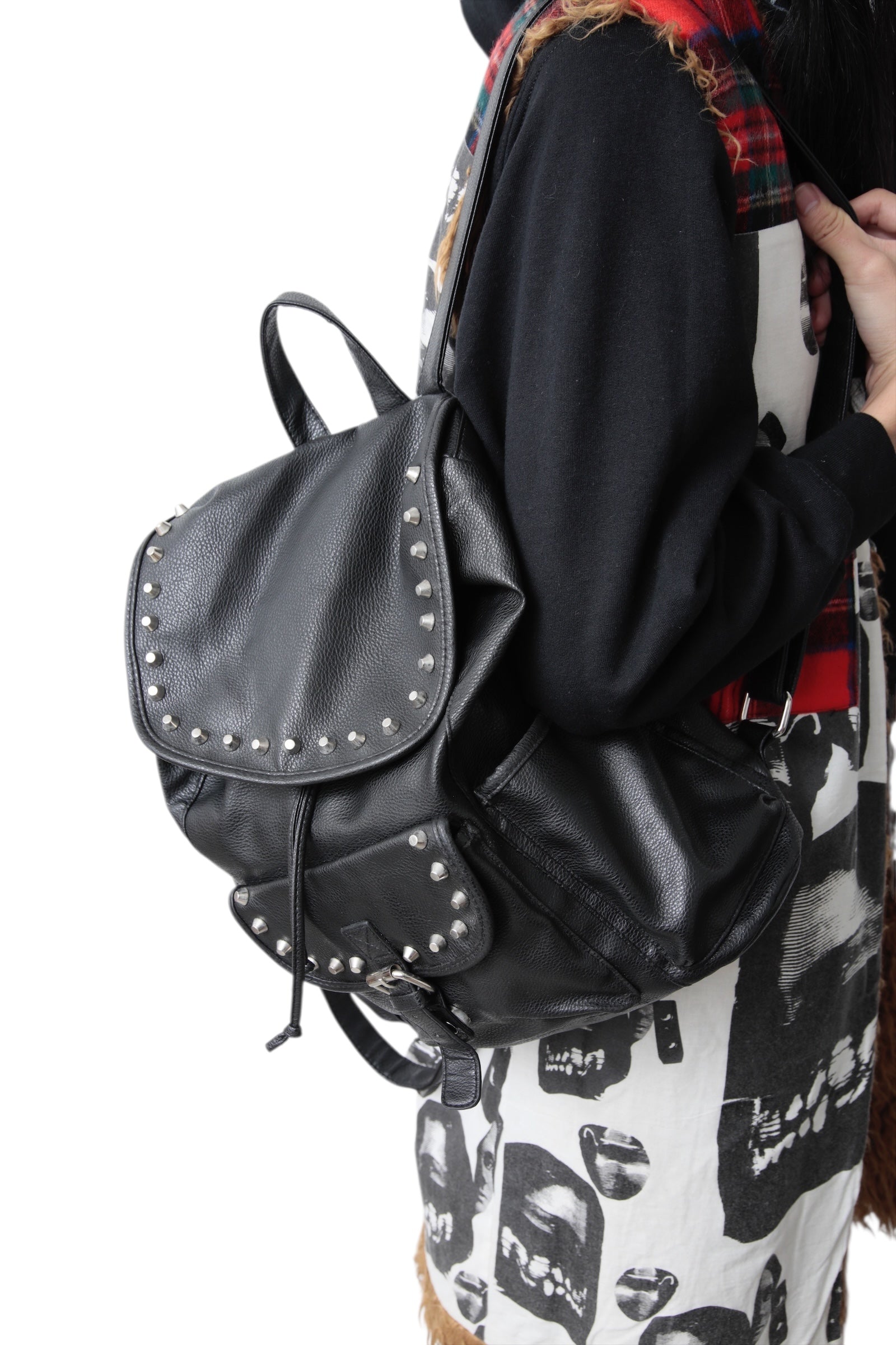 STUDDED LEATHER BACKPACK
