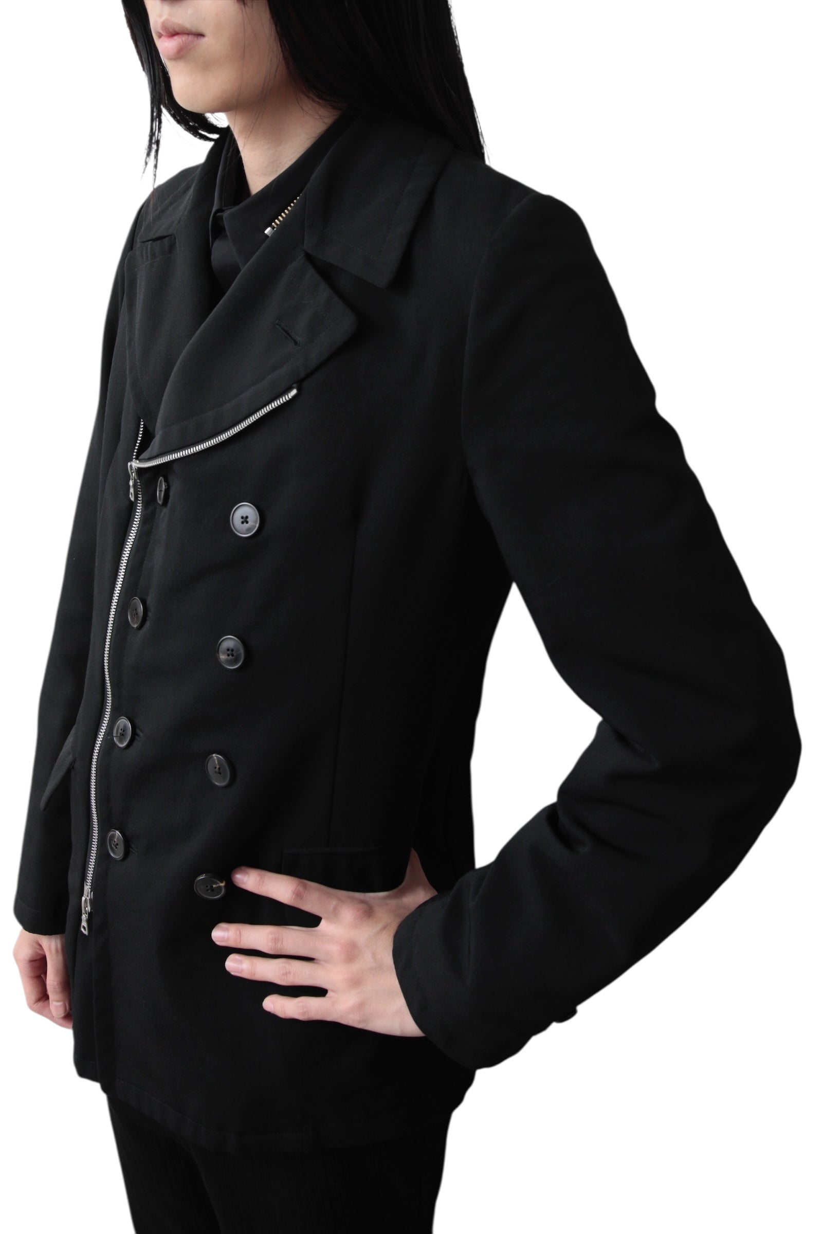 ジャケット・アウター 90s dries van noten doublebreasted coat Dries Van Noten // Grey Oversized Wool Double Breasted Coat