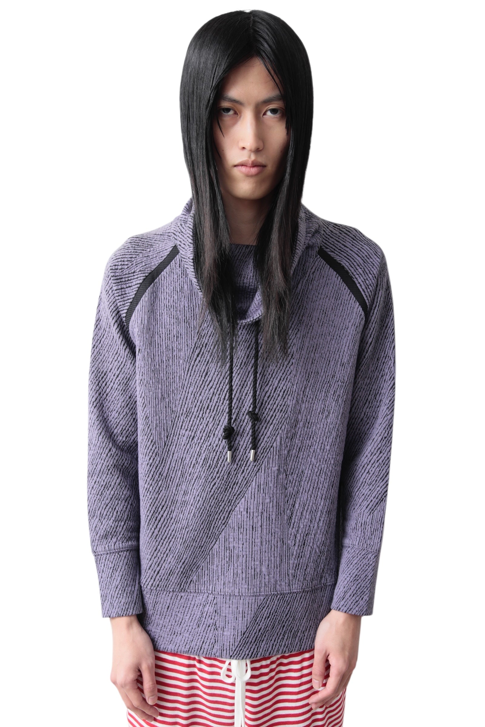 High neck jackquard top