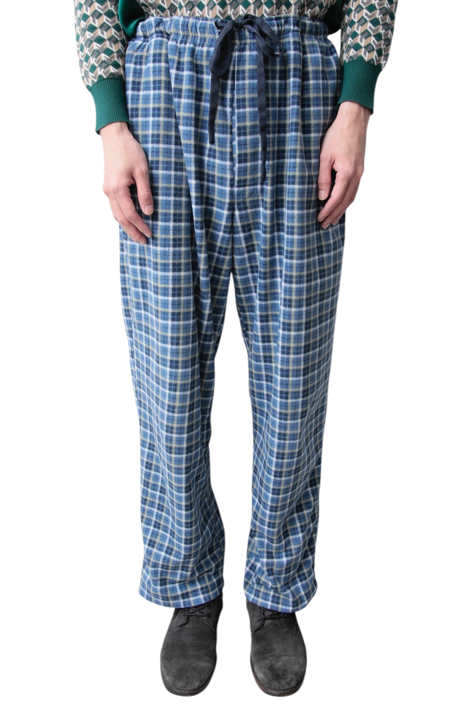 BLUE CHECK EASY PANTS