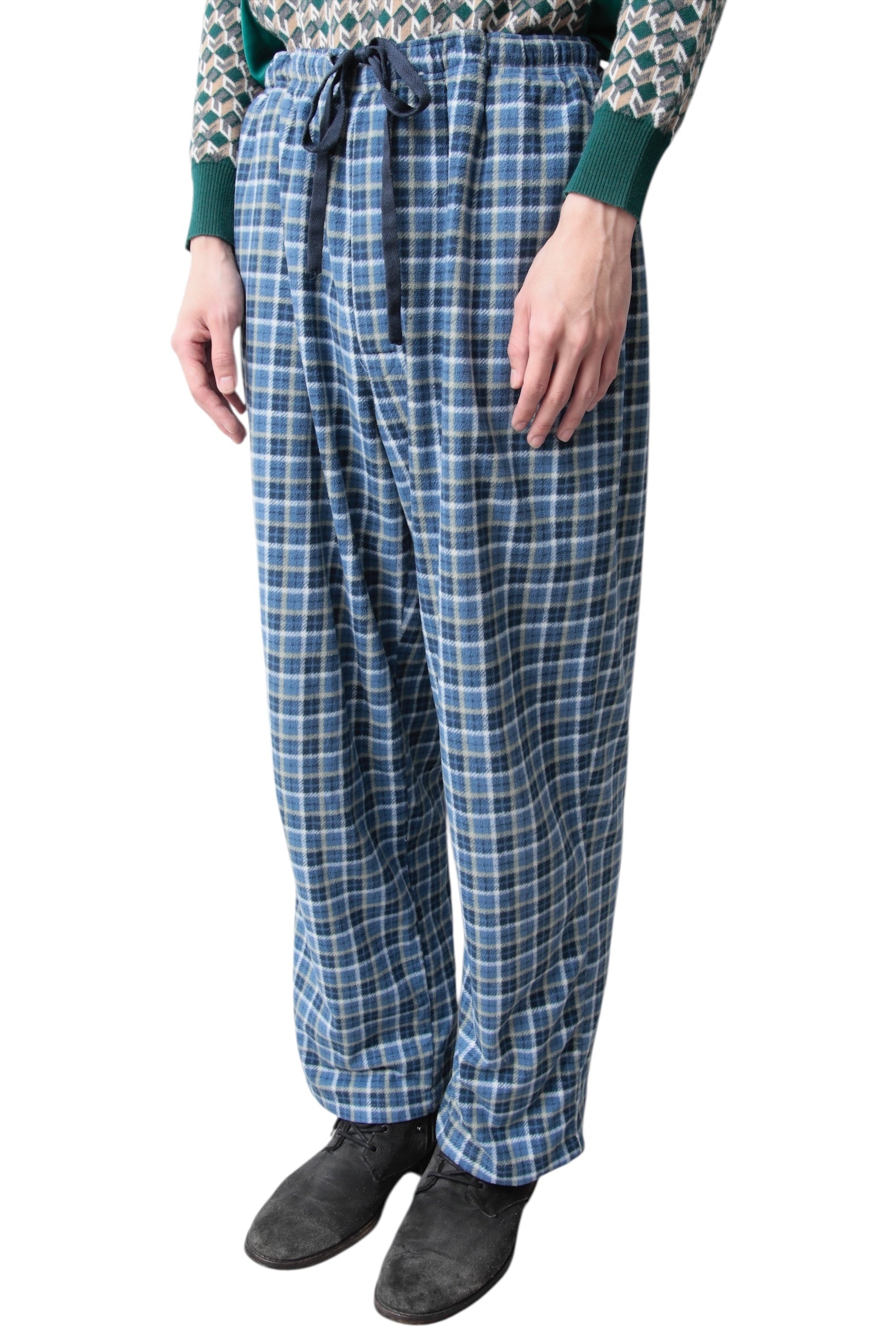 BLUE CHECK EASY PANTS