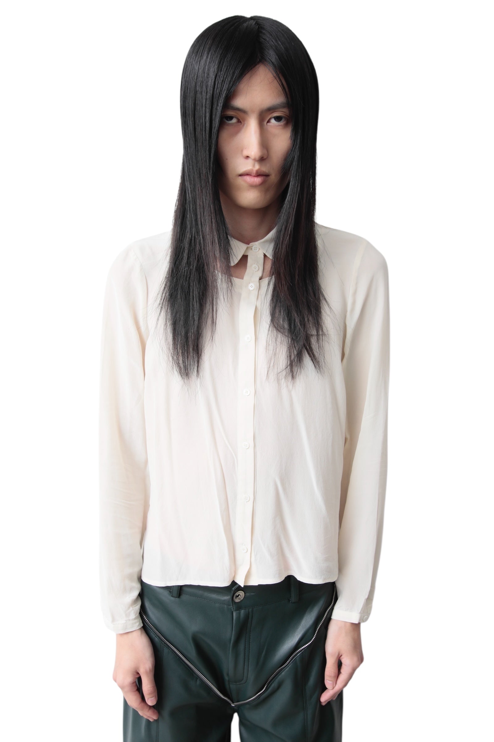 Separate Collar Silk Shirt