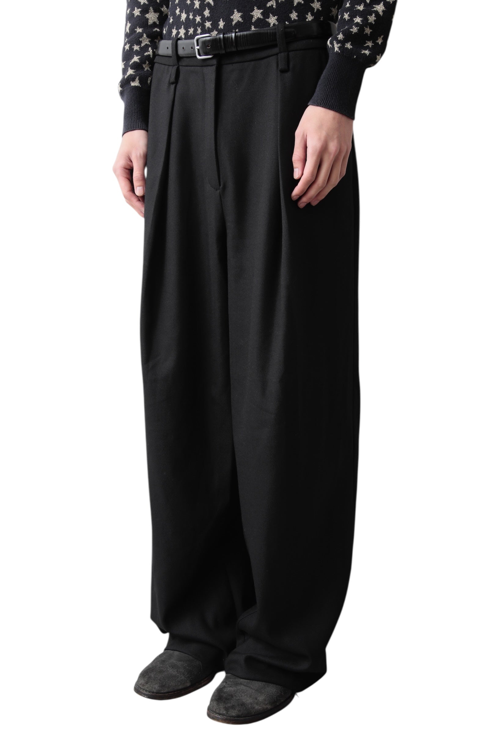 BLACK BAGGY SLACKS