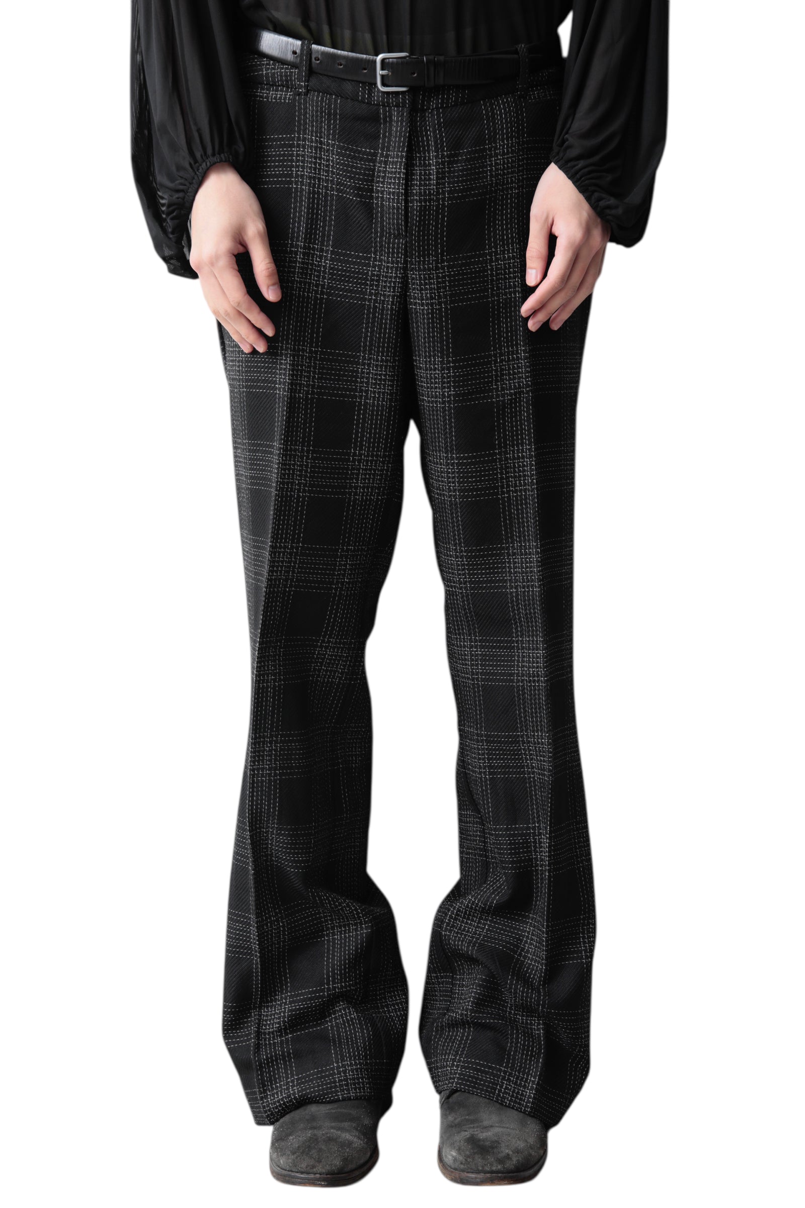 CHECK FLARE SLACKS