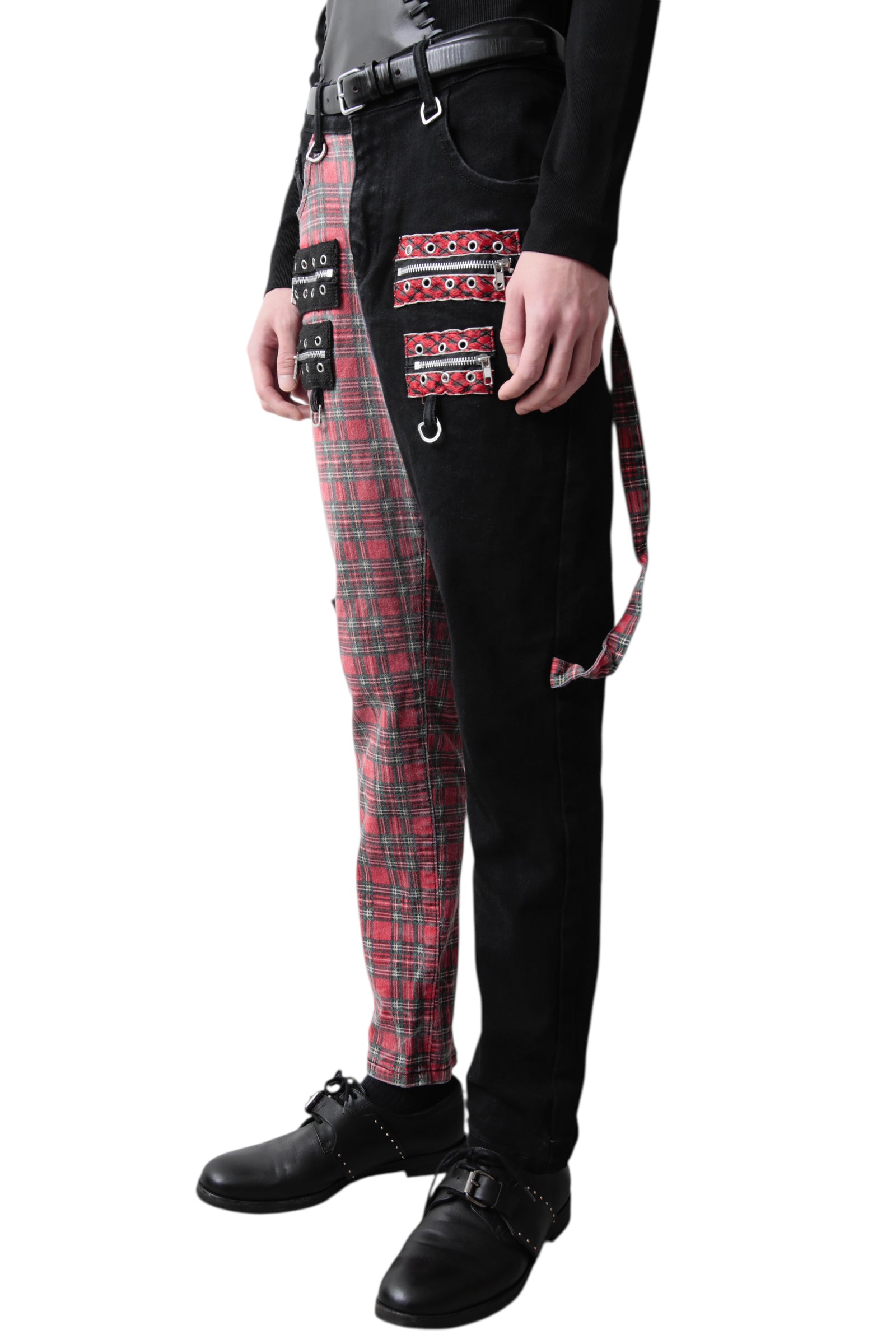 Bi-Color Bondage Check Pants