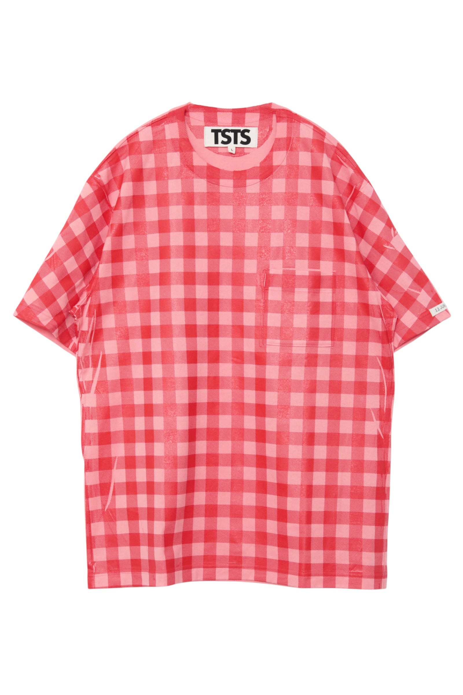 TSTS GINGHAM PRINT POCKET T-SHIRT