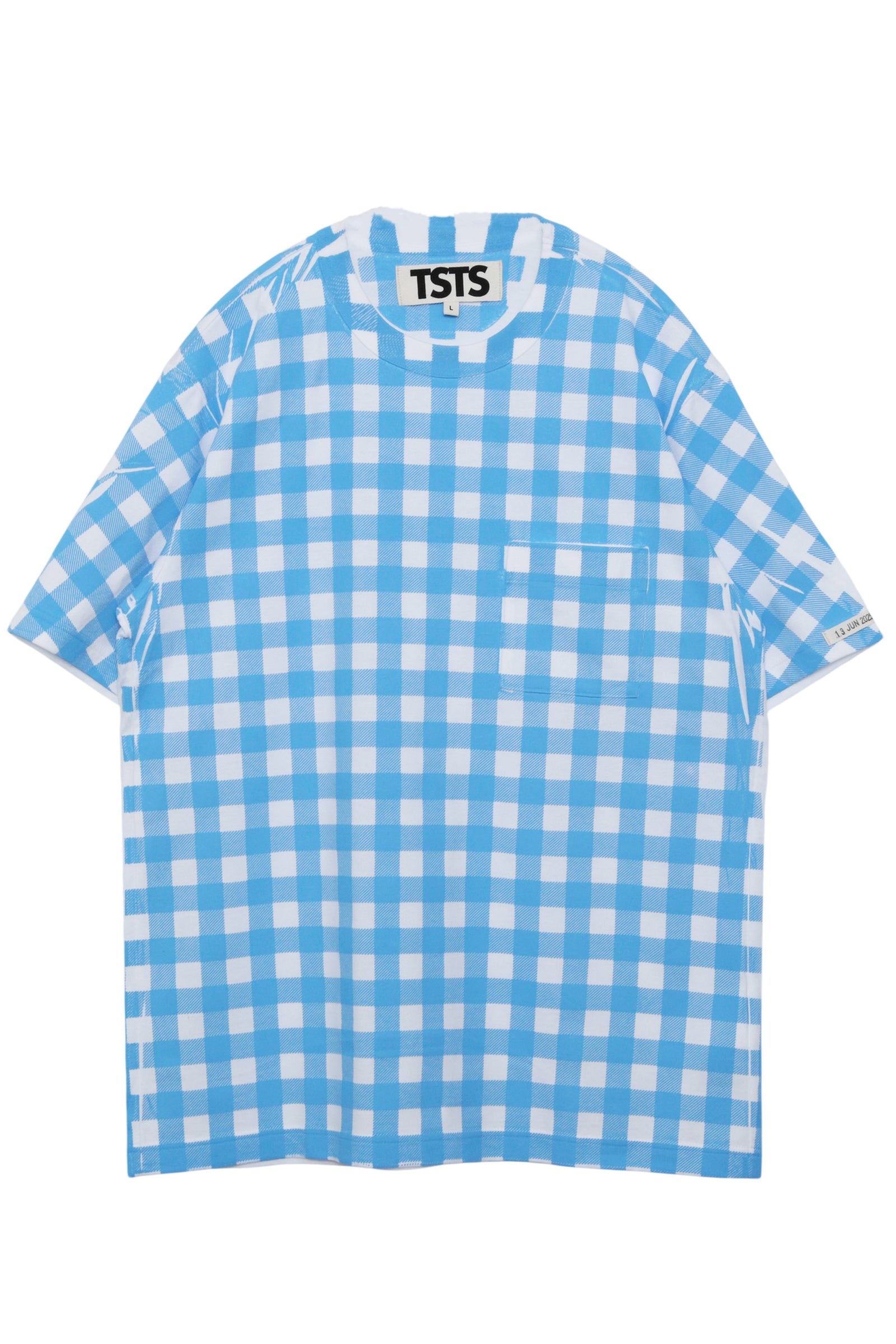 TSTS GINGHAM PRINT POCKET T-SHIRT