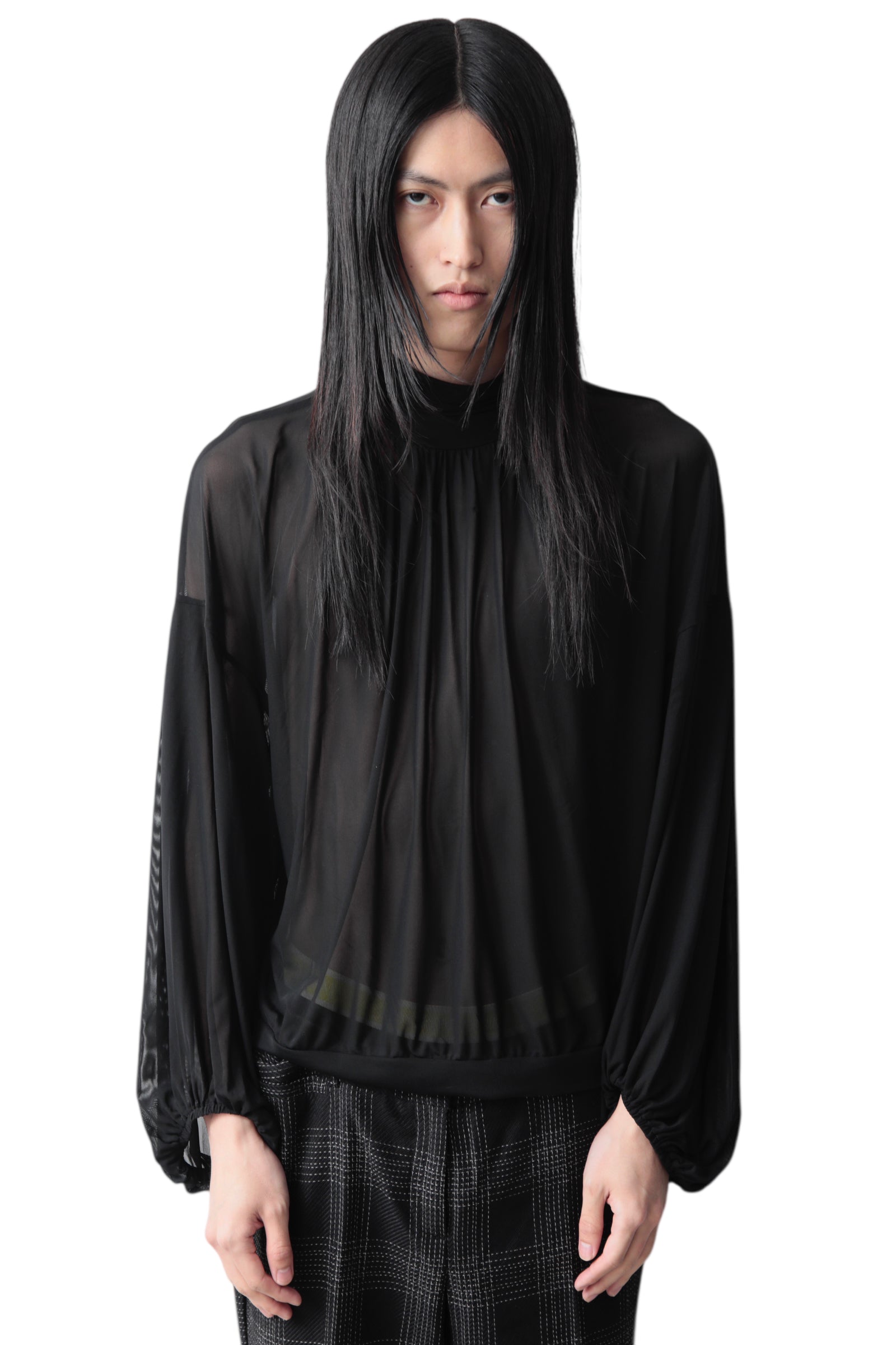 HIGH NECK TACK SEE THROUGH TOP