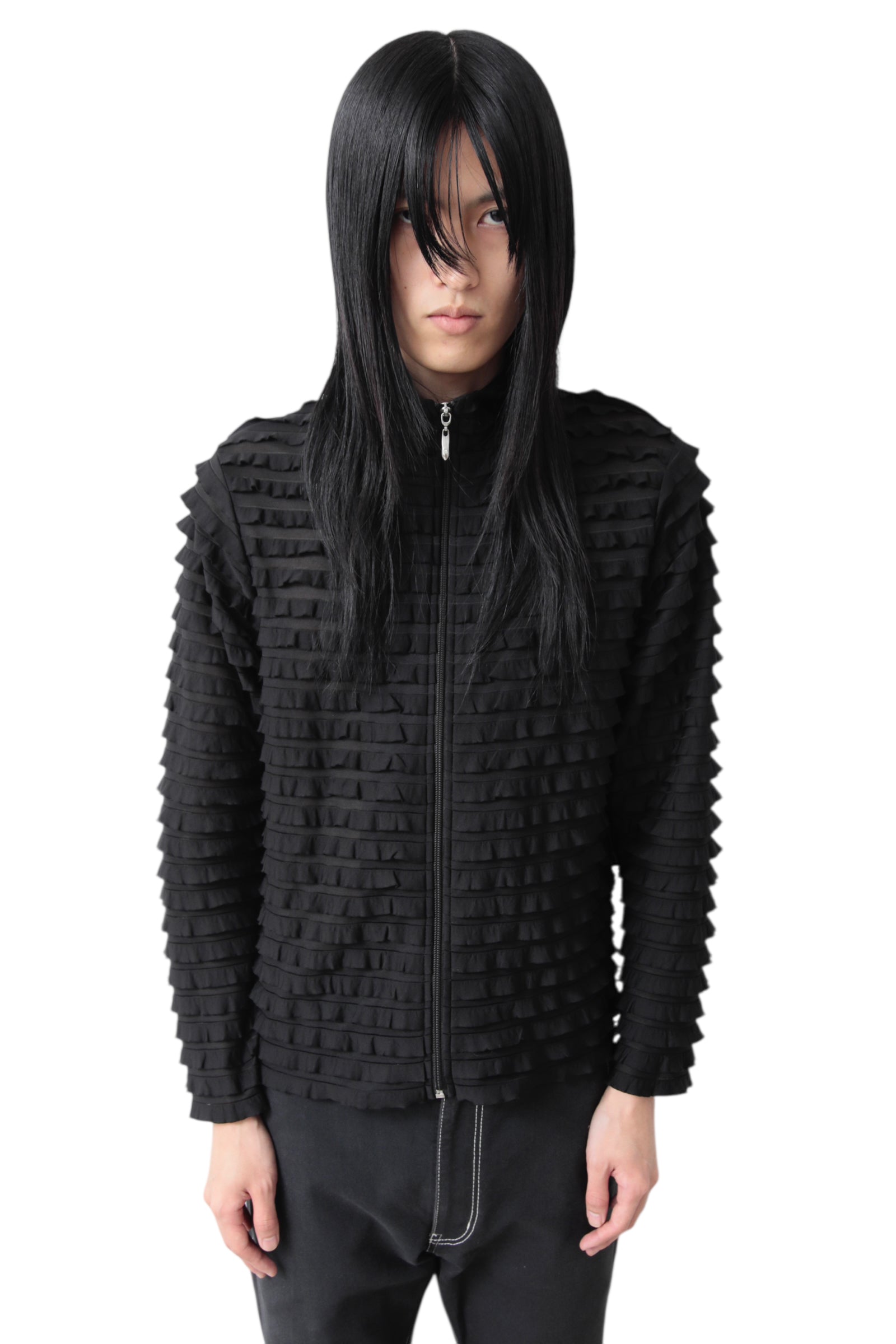 ZIP UP FRILL BORDER JACKET