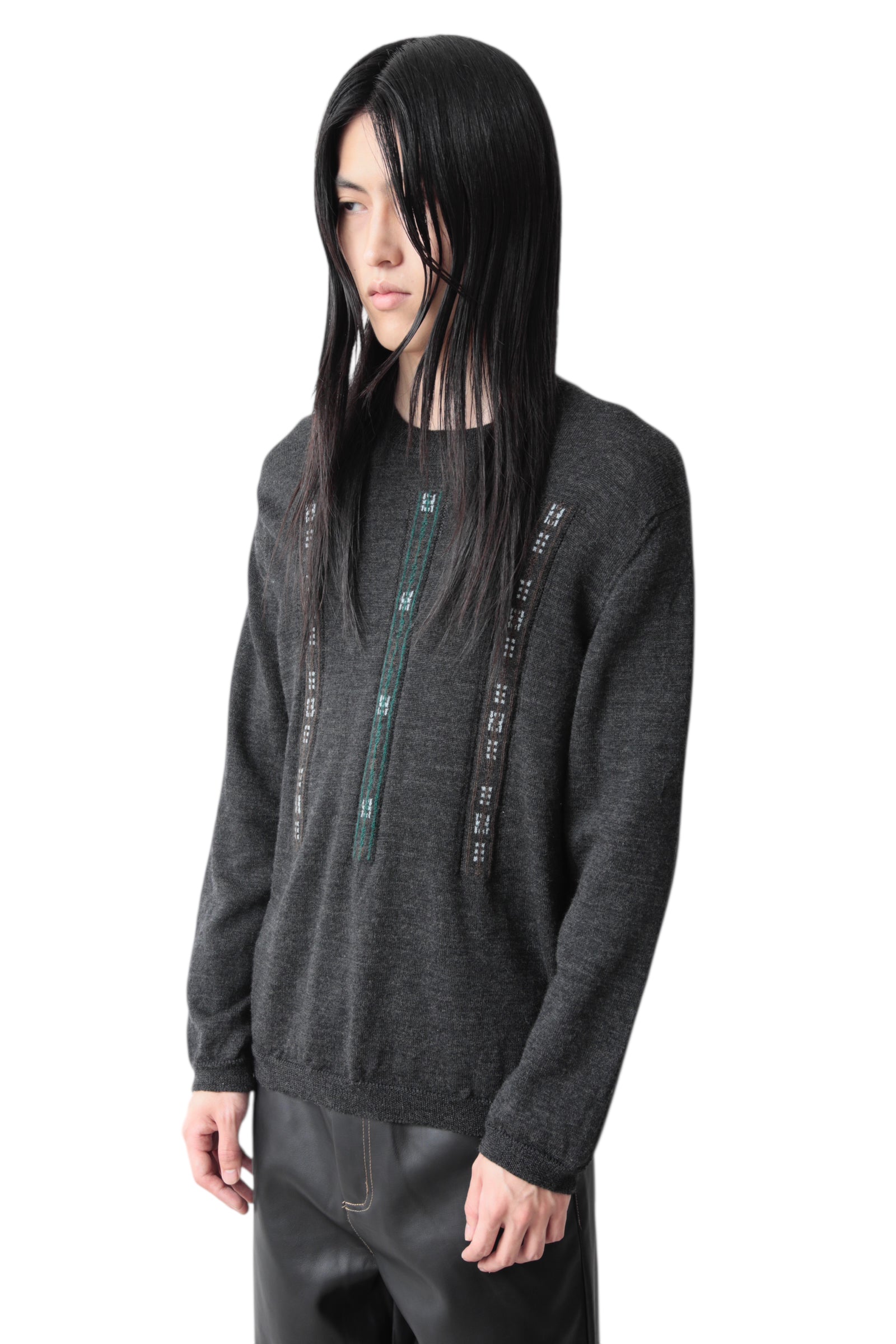 COMME DES GARCONS HOMME PLUS BI COLOR THREE LINE SWEATER