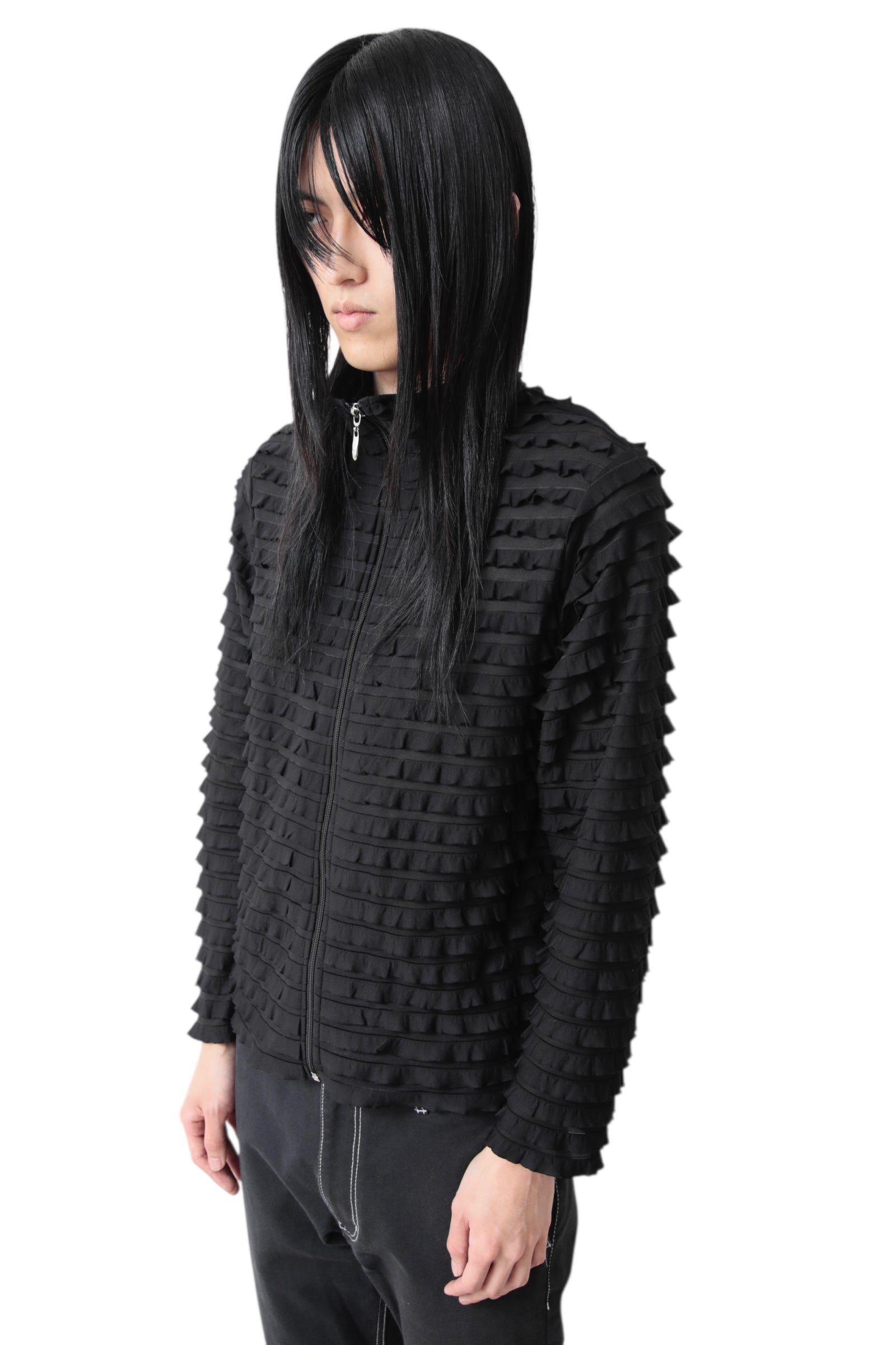 ZIP UP FRILL BORDER JACKET