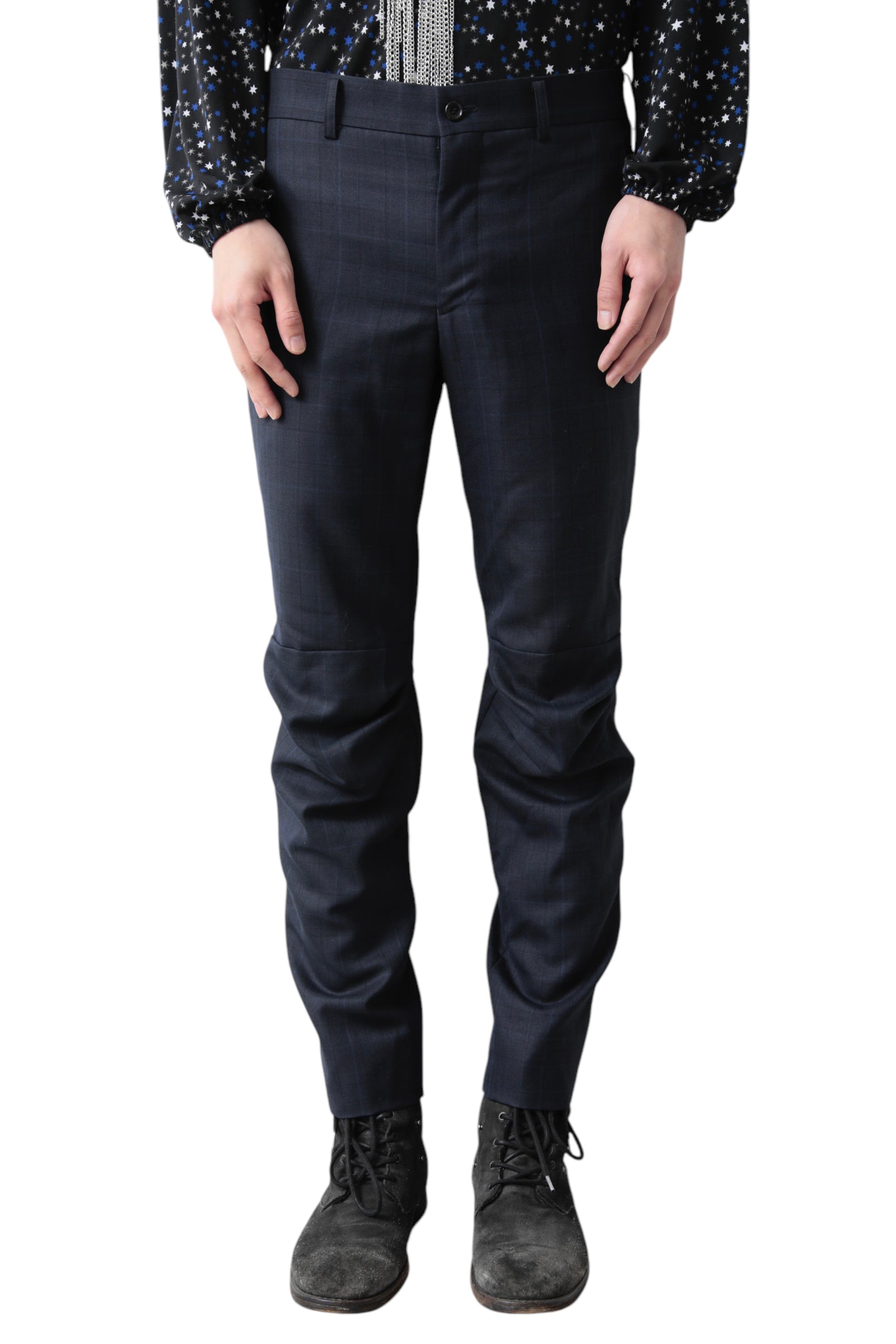 AD2023 COMME DES GARCONS HOMME PLUS SHADOW CHECK STRAIGHT PANTS
