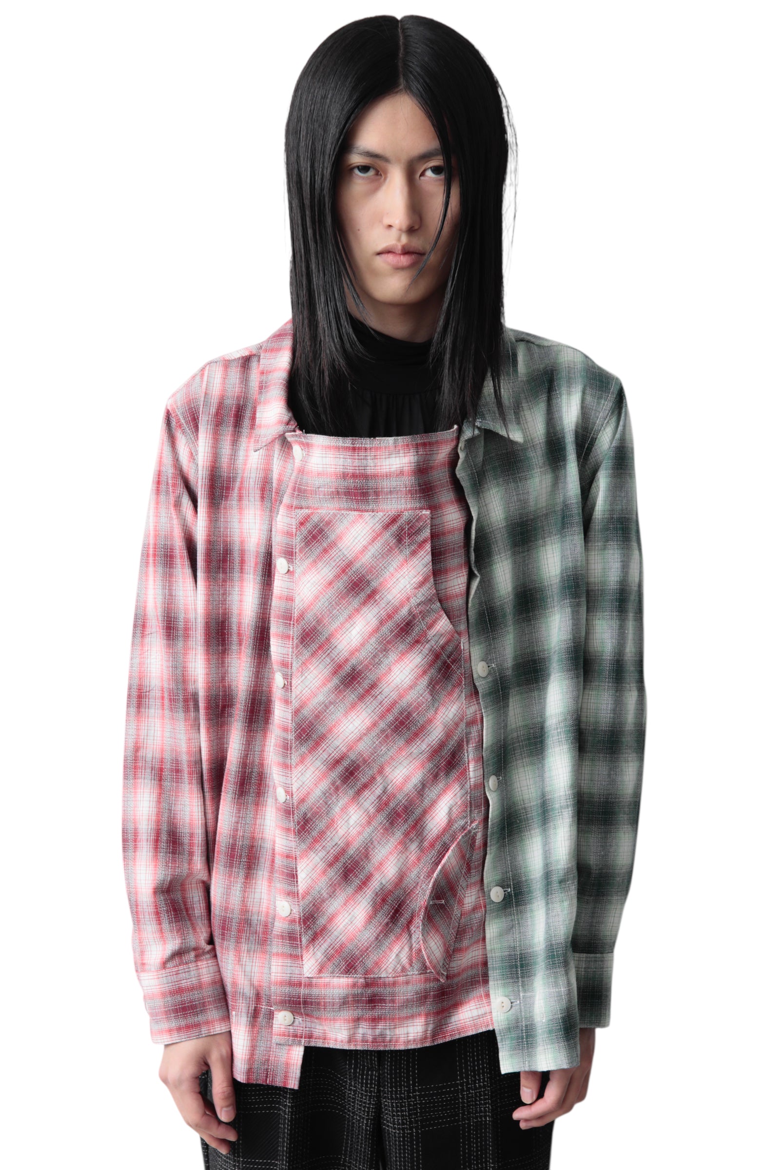 Unknown ALEXANDER LEE CHANG RECONSTRUCT TWIN COLOR CHECK SHIRT