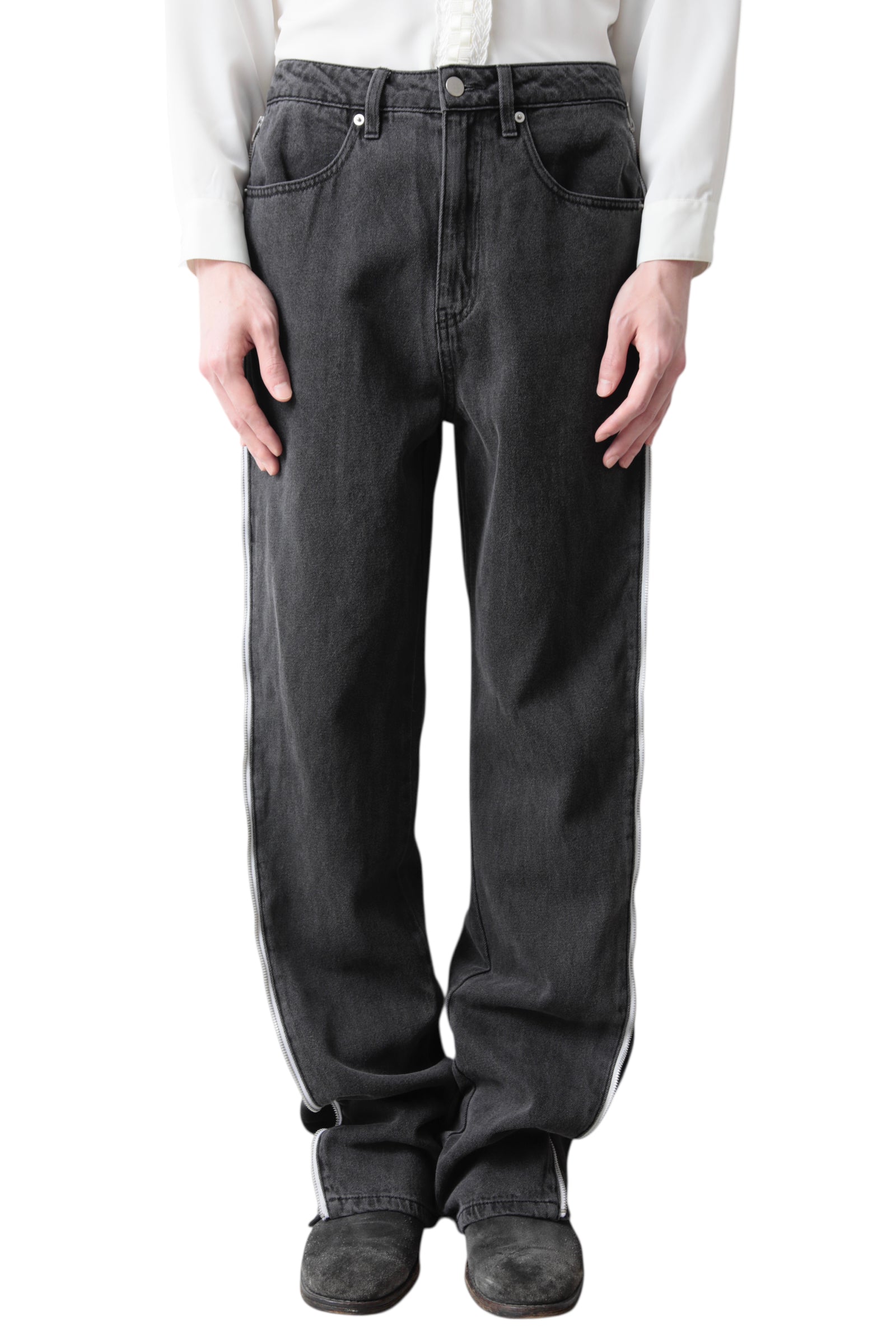 Side Zip Denim Pants