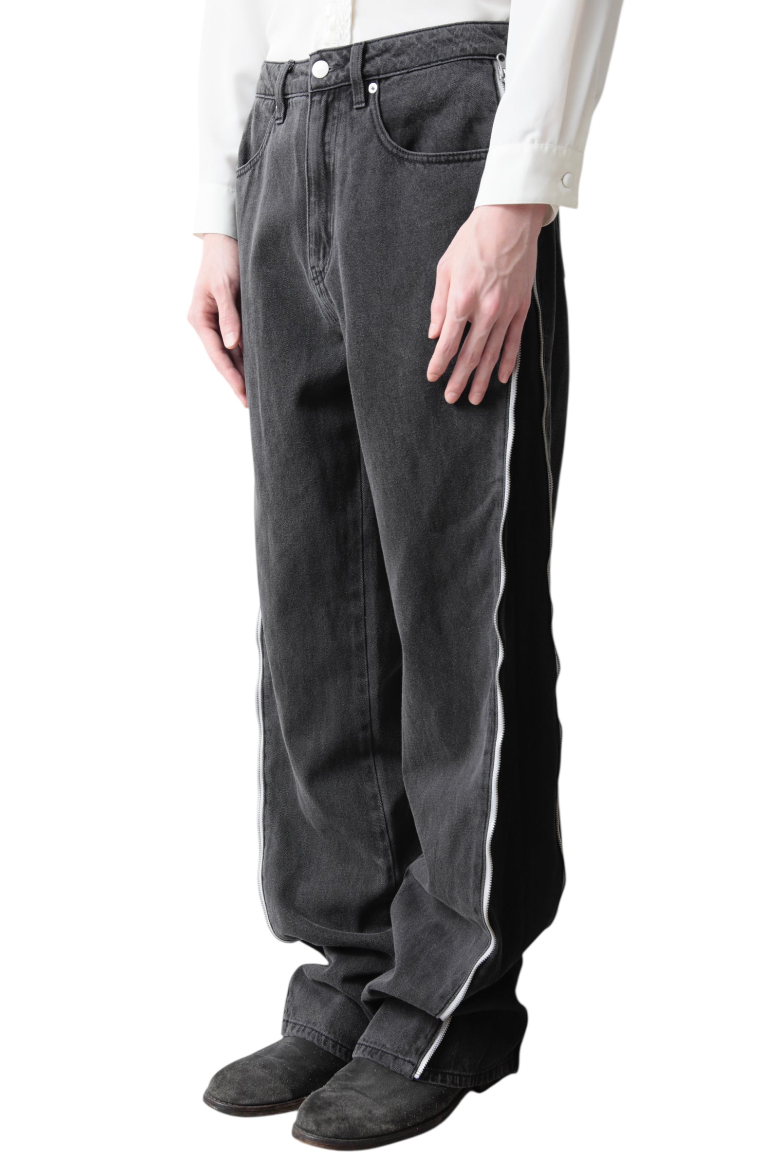 Side Zip Denim Pants