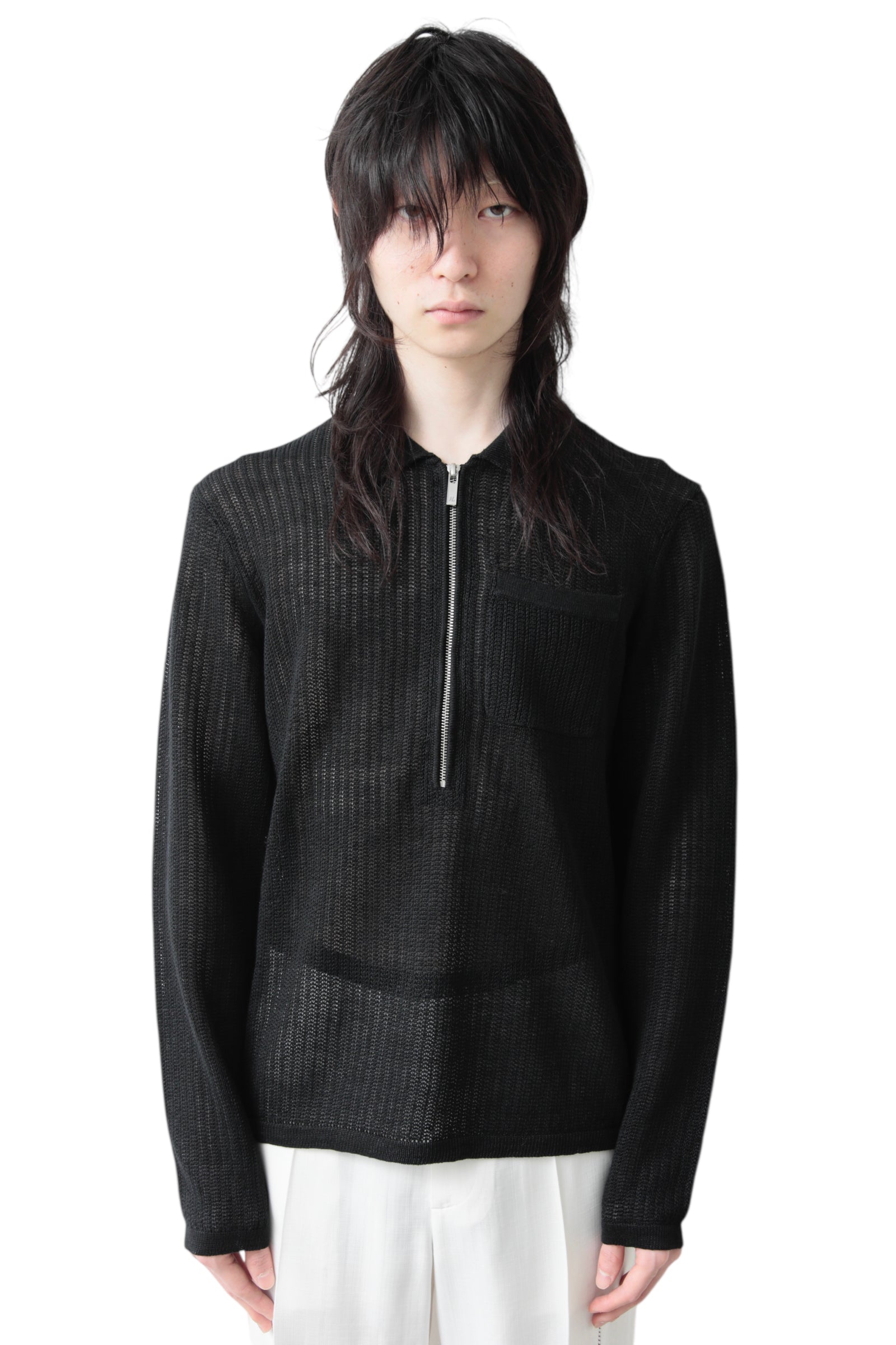 HELMUT LANG LONG SLEEVE ZIP POLO
