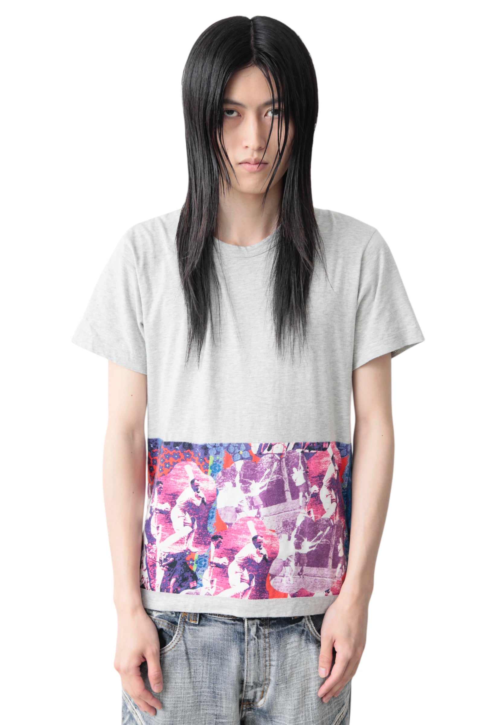 AD2001 COMME DES GARCONS HOMME PLUS SWITCHING GRAPHIC T-SHIRT
