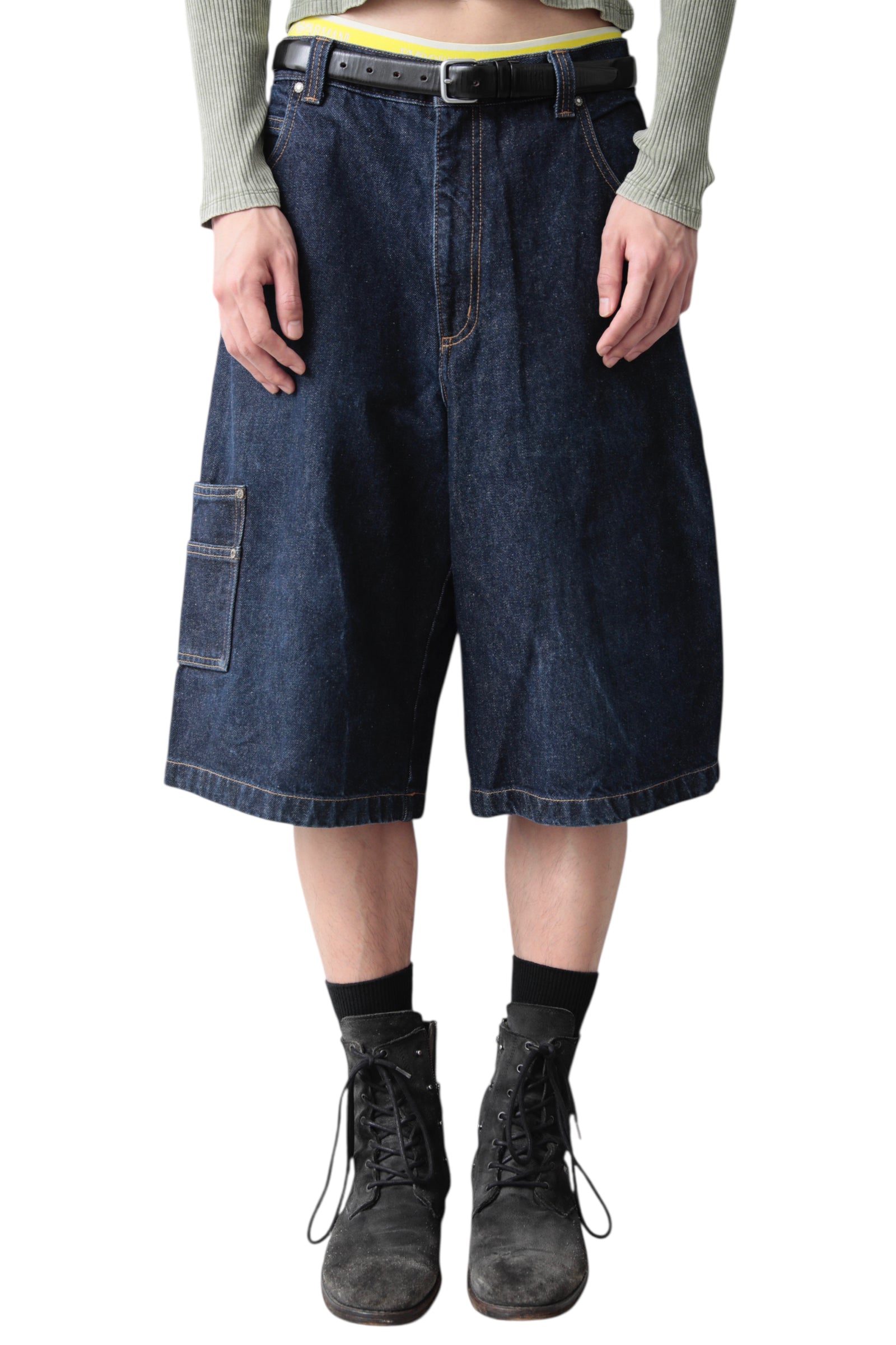 BLUE BAGGY DENIM SHORT PANTS