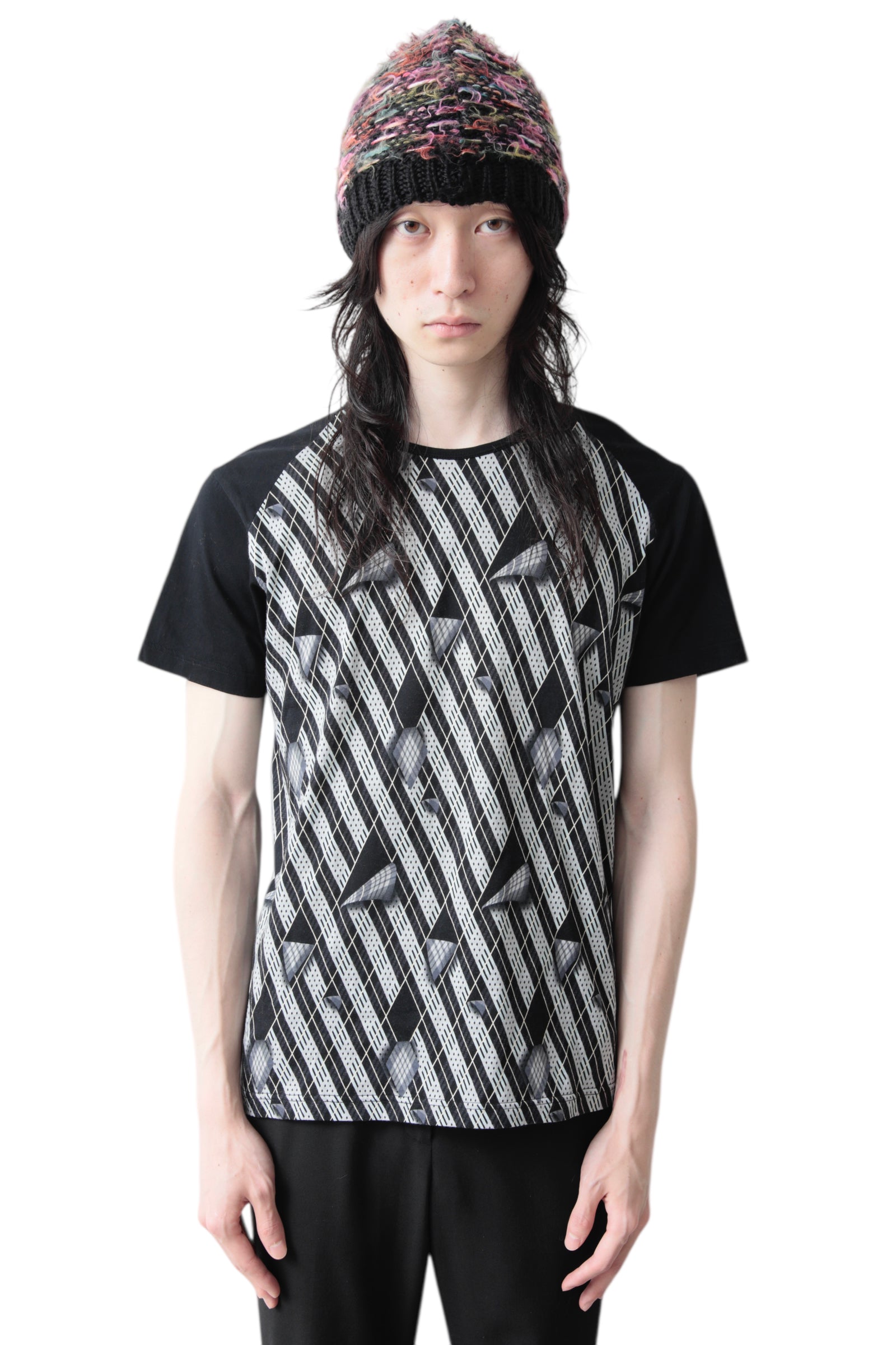 ALEXANDER MCQUEEN PEELS OFF ARGYLE T-SHIRT