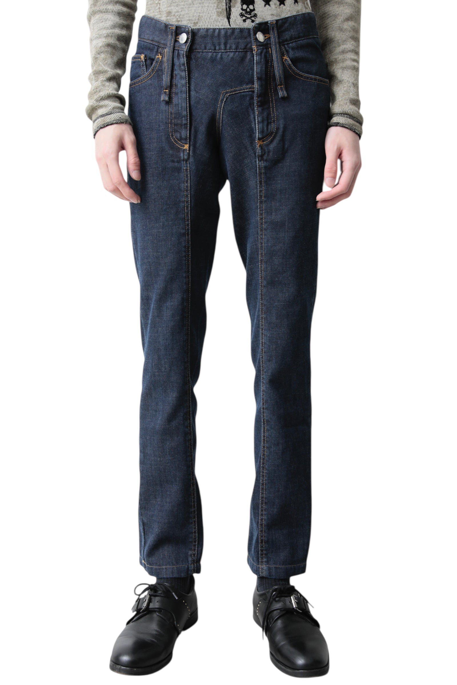 DOLCE&amp;GABBANA DOUBLE FLY SLIM DENIM PANTS