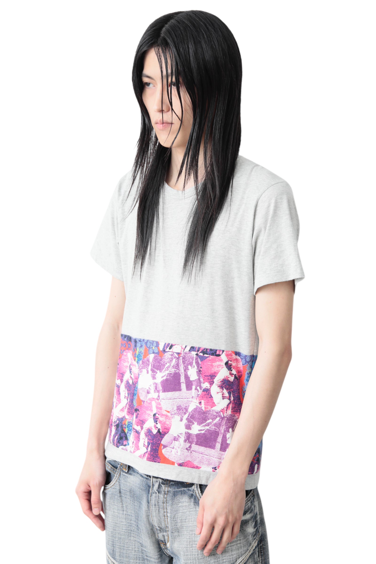AD2001 COMME DES GARCONS HOMME PLUS SWITCHING GRAPHIC T-SHIRT