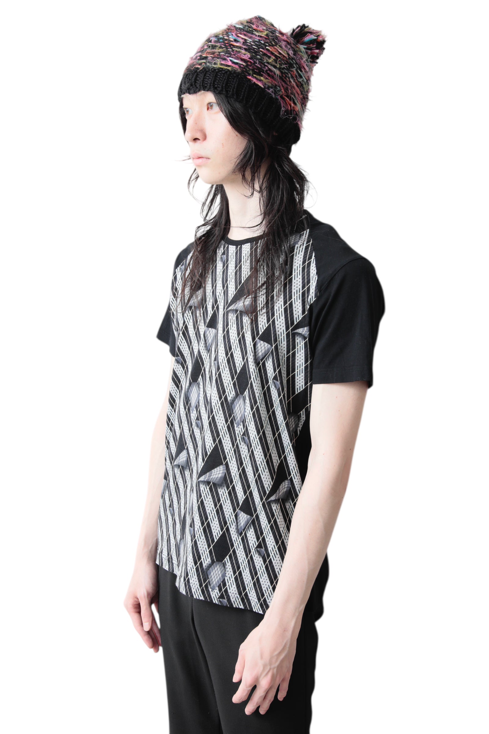 ALEXANDER MCQUEEN PEELS OFF ARGYLE T-SHIRT