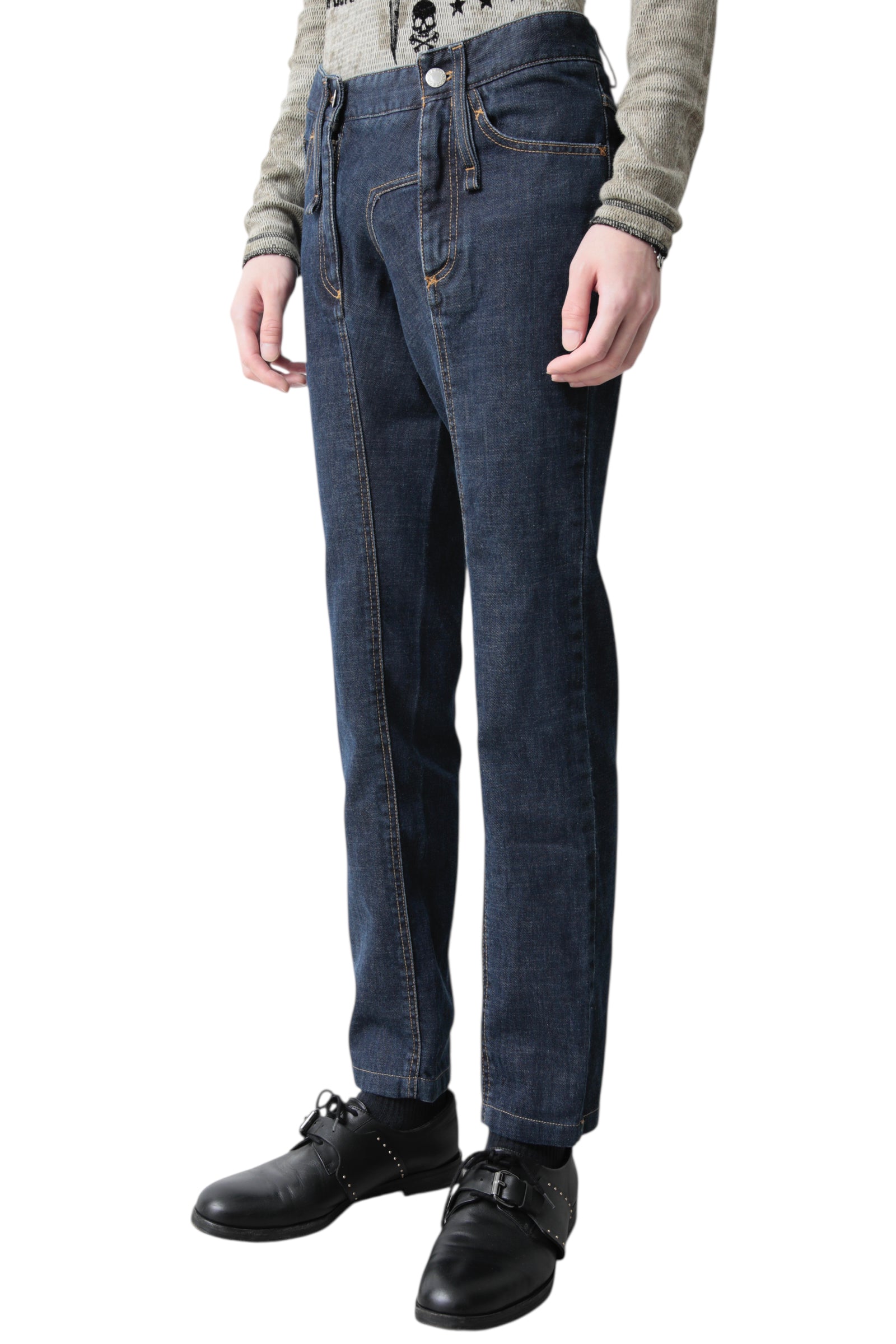 DOLCE&amp;GABBANA DOUBLE FLY SLIM DENIM PANTS