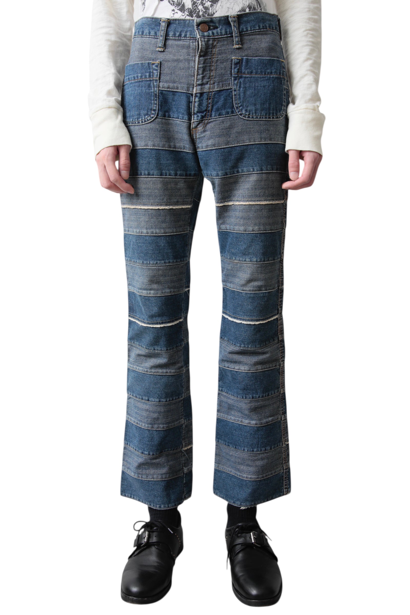EARLY 2000S HYSTERIC GLAMOR PATCHWORK DENIM PANTS
