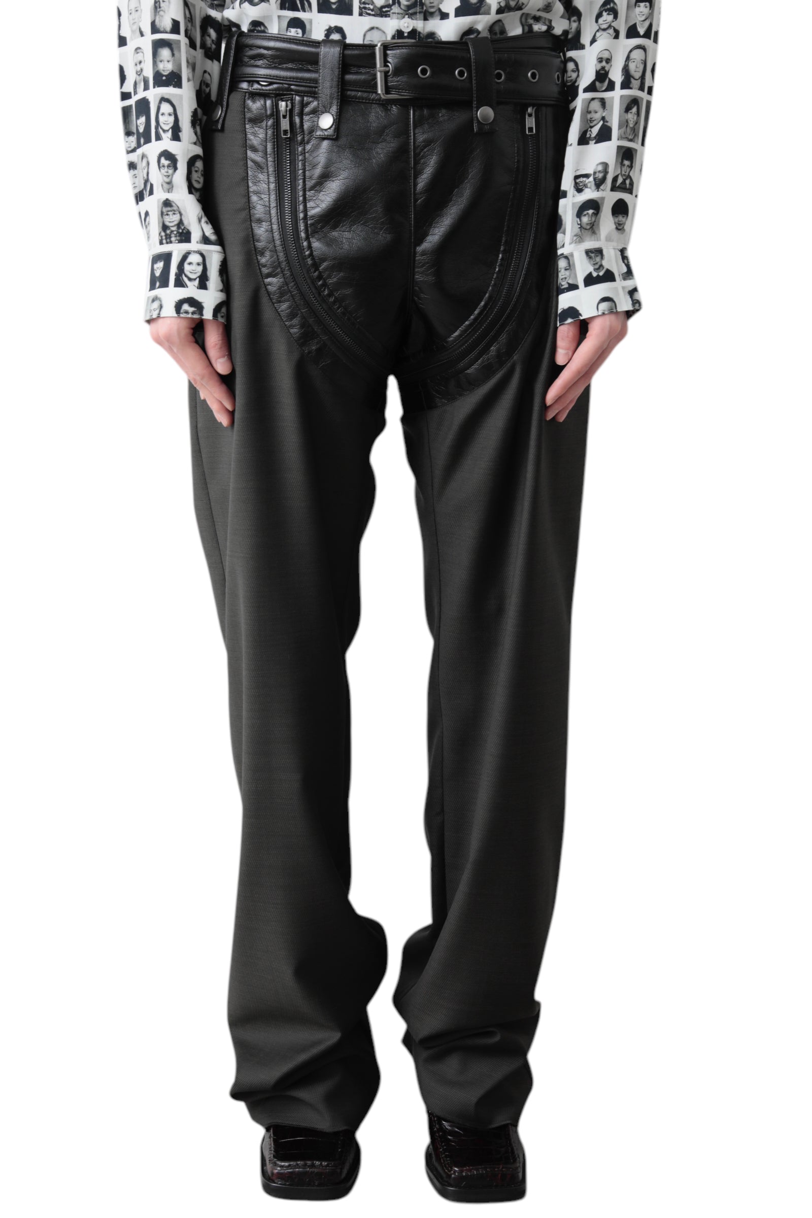 MARTINE ROSE ZIP CHAP TAILORED TROUSER