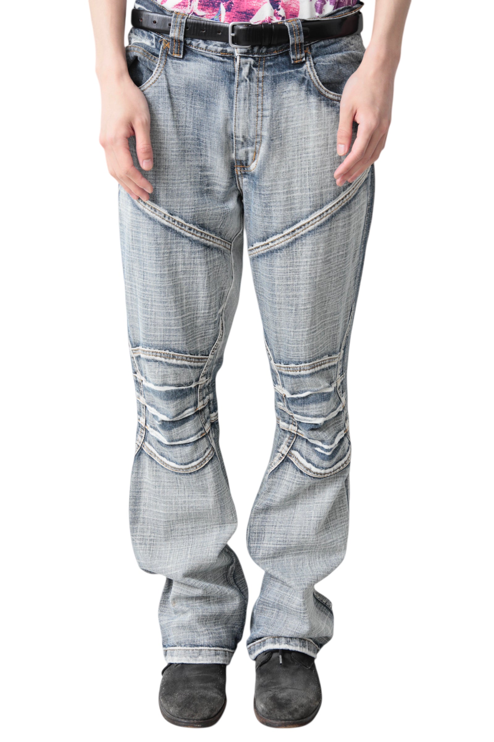 FADE BLUE STRAIGHT DENIM PANTS