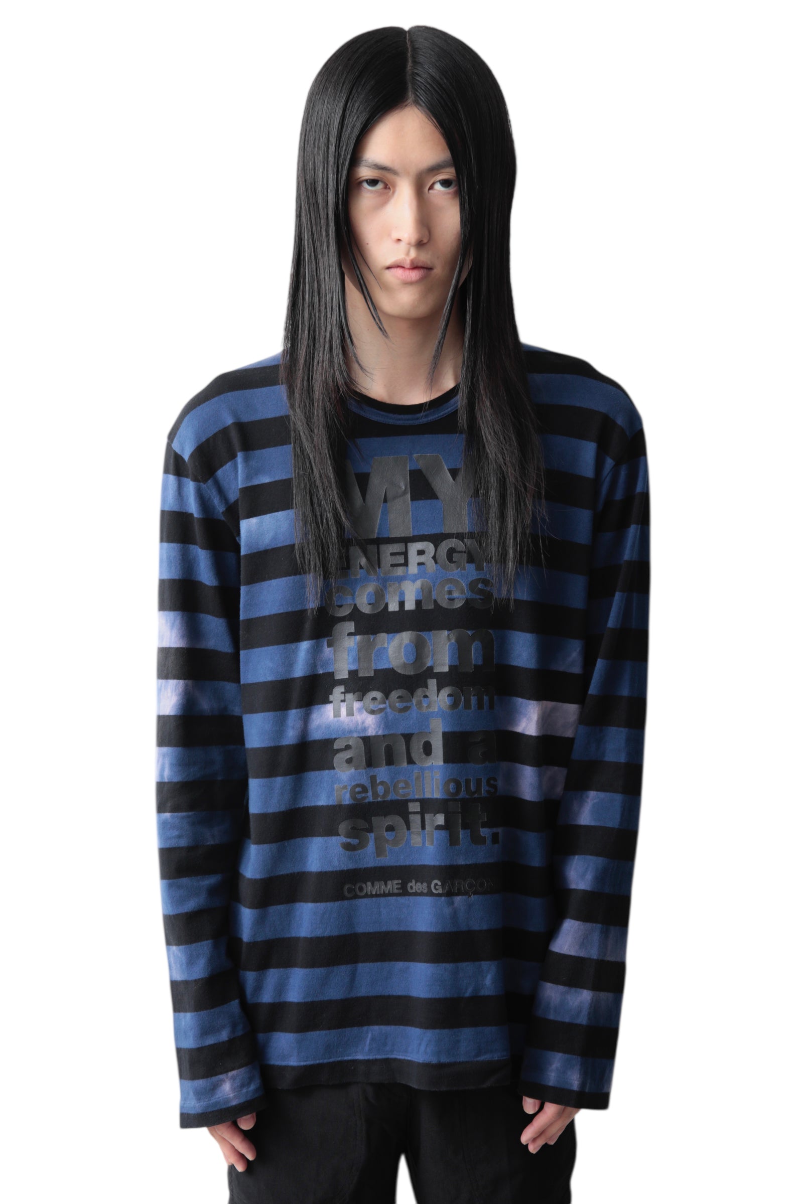 AD2016 COMME DES GARCONS HOMME PLUS MESSAGE BORDER LONG SLEEVE T-SHIRT