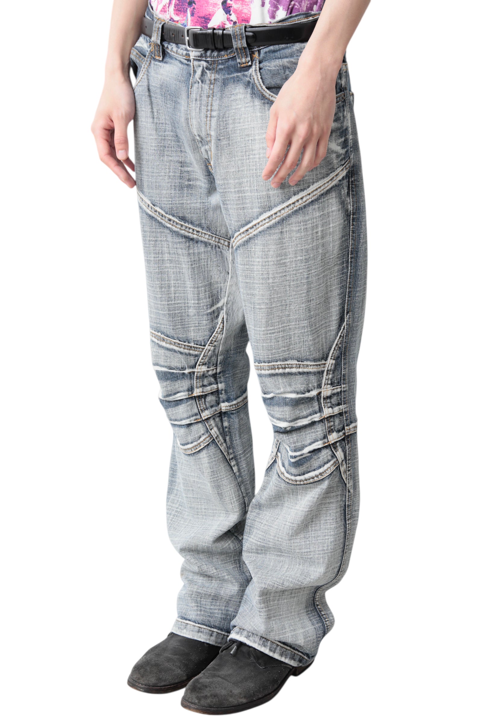 FADE BLUE STRAIGHT DENIM PANTS