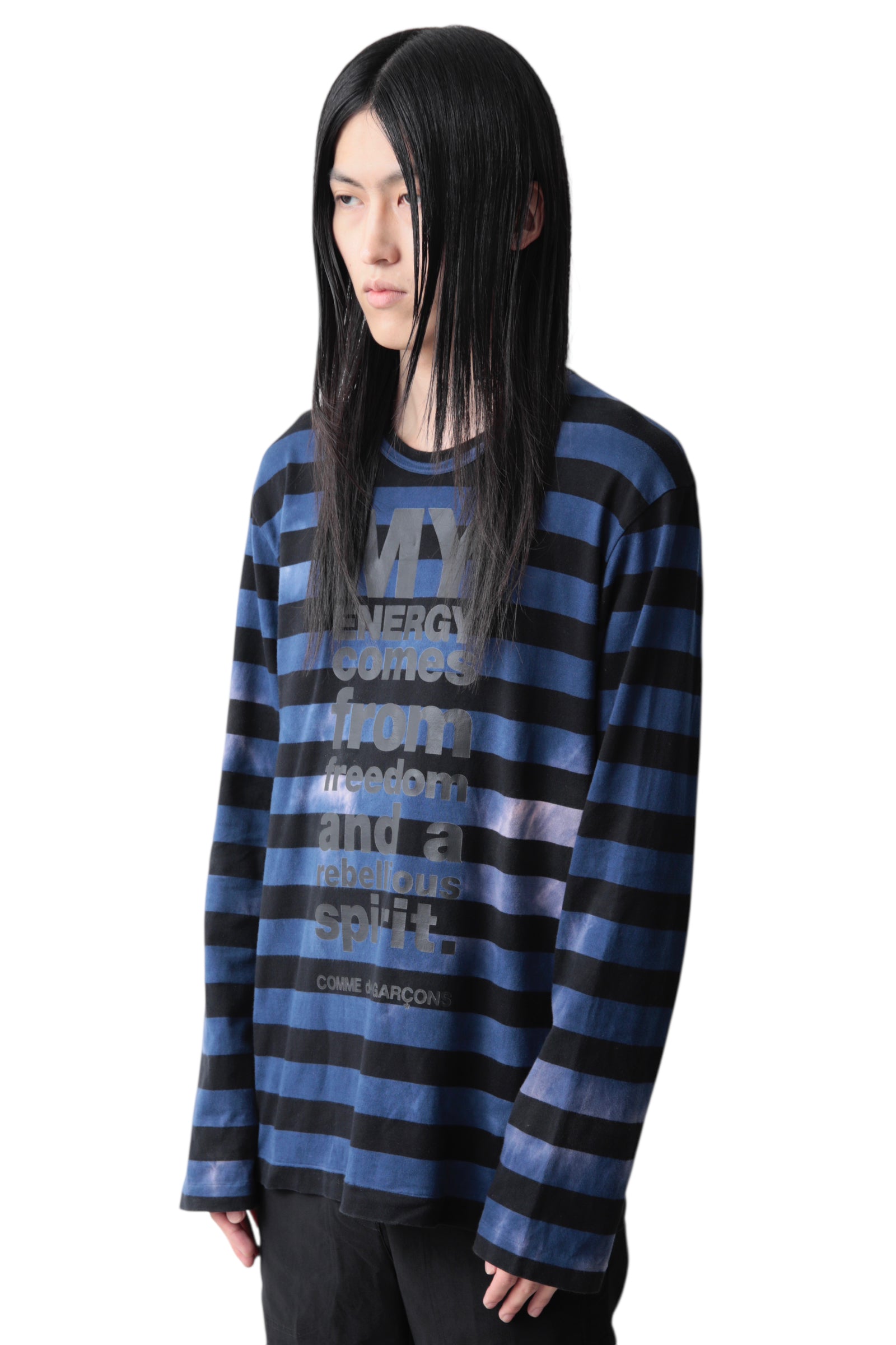 AD2016 COMME DES GARCONS HOMME PLUS MESSAGE BORDER LONG SLEEVE T-SHIRT