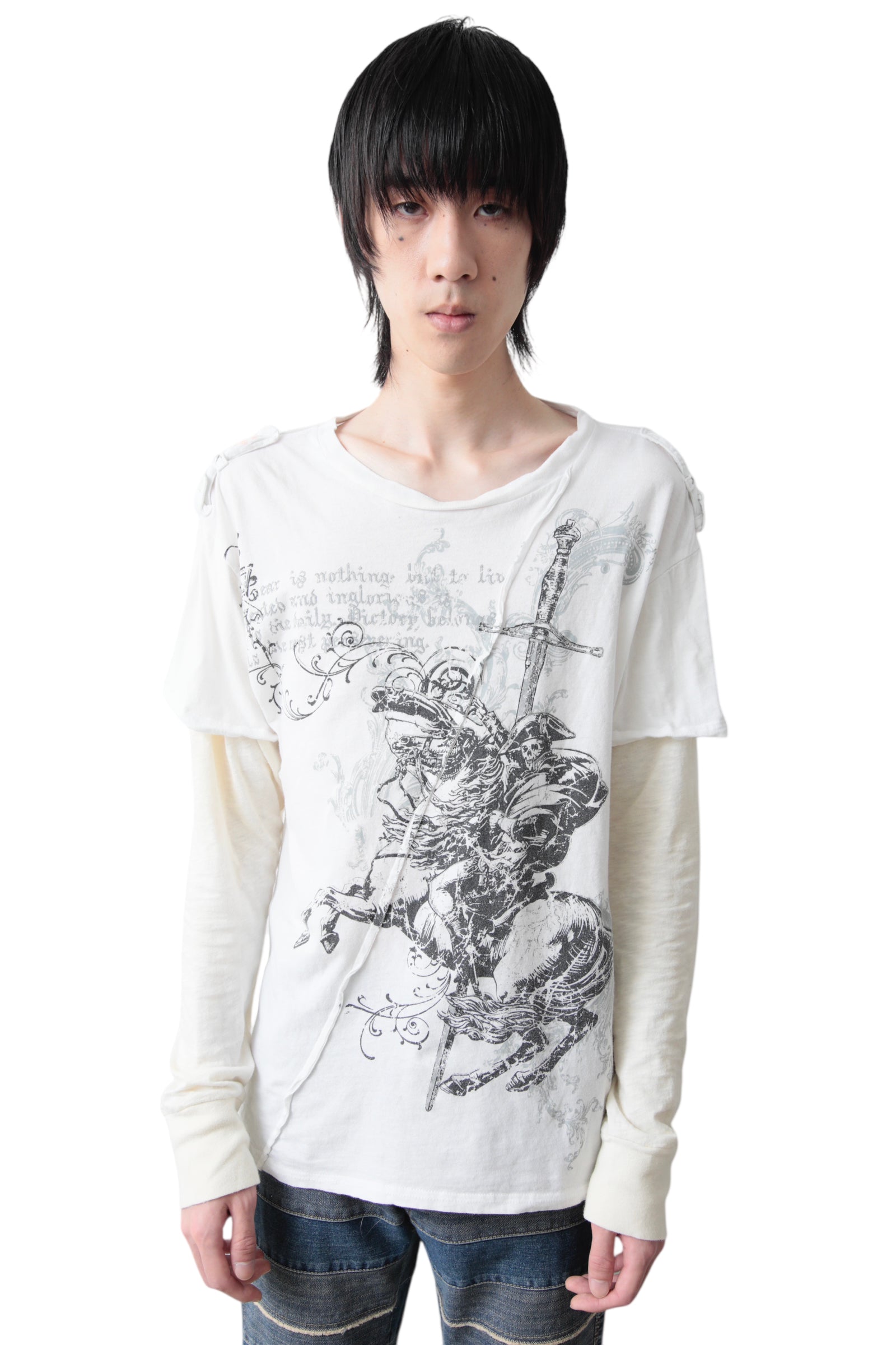 GRAFFITI LAYERED LONG SLEEVE T-SHIRT