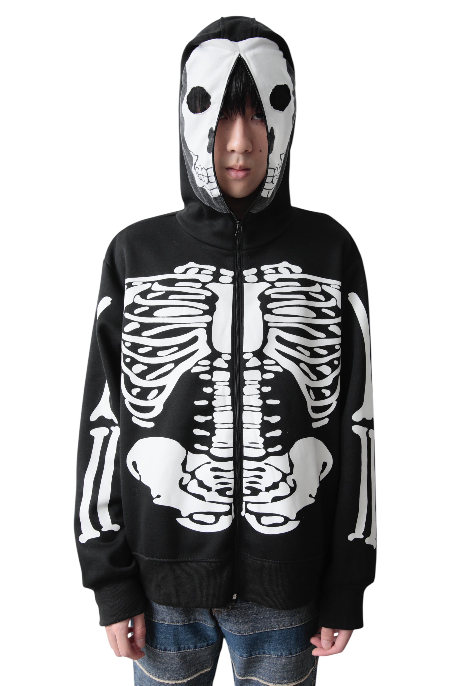 FULL-ZIP SKULL HOODIE