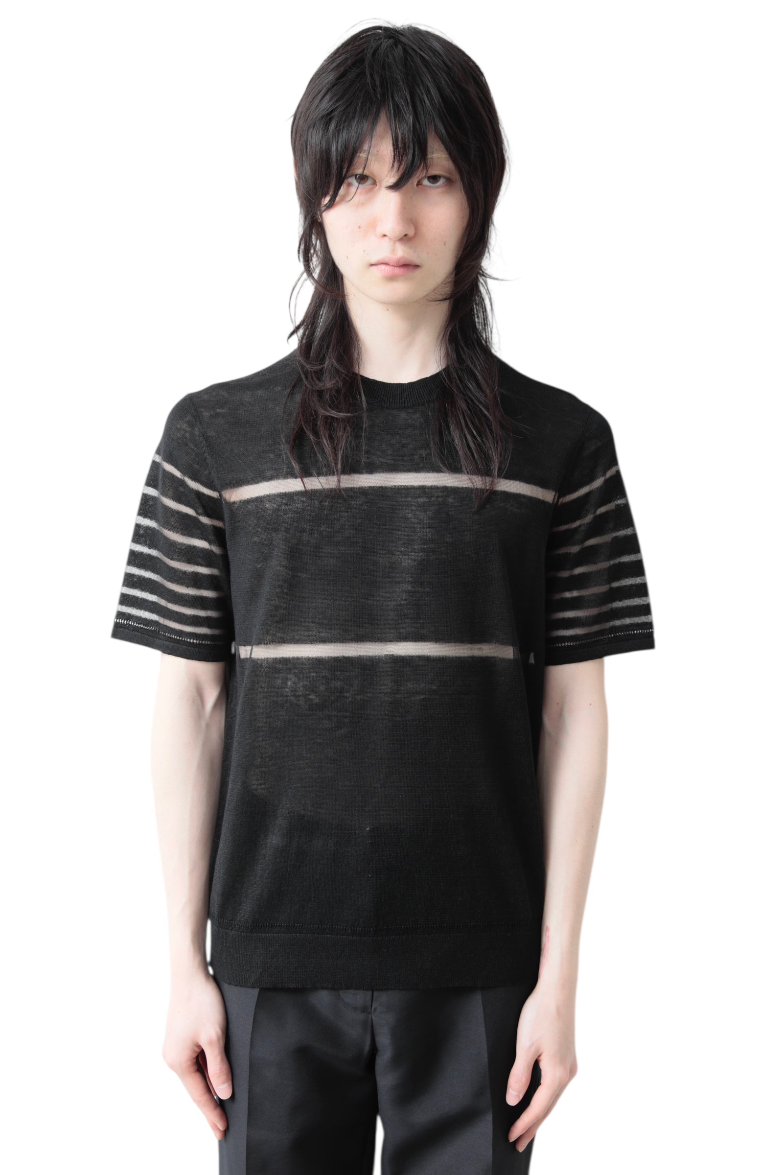 HELMUT LANG SHEER STRIPE TEE