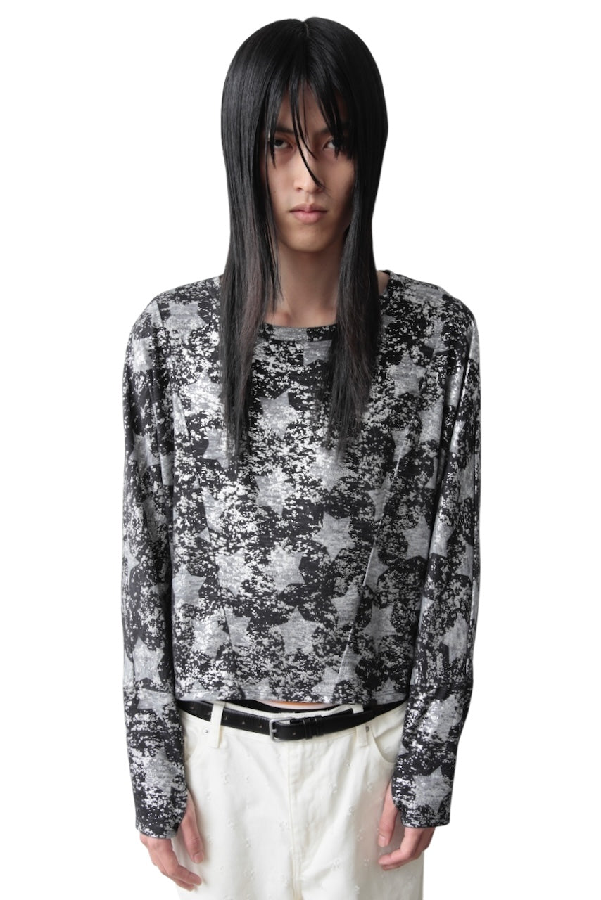 SILVER SPRAYED STAR LONG SLEEVE T-SHIRT